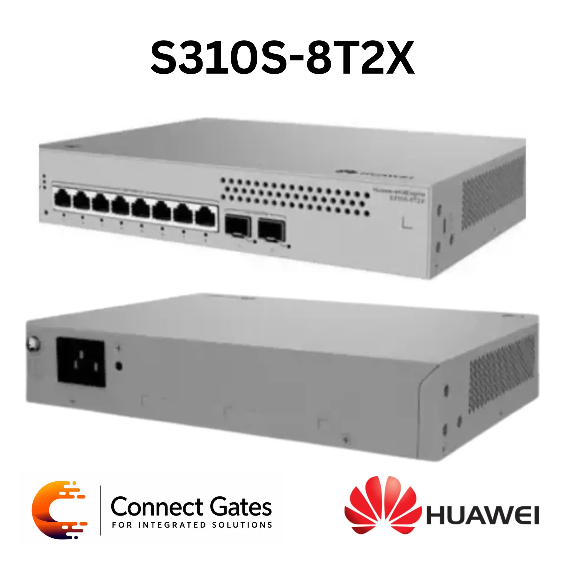 [S310S-8T2X] Huawei eKitEngine S310S-8T2X – 8-Port Gigabit Layer 3 Managed Switch with 2 × 10GE SFP+ Uplinks