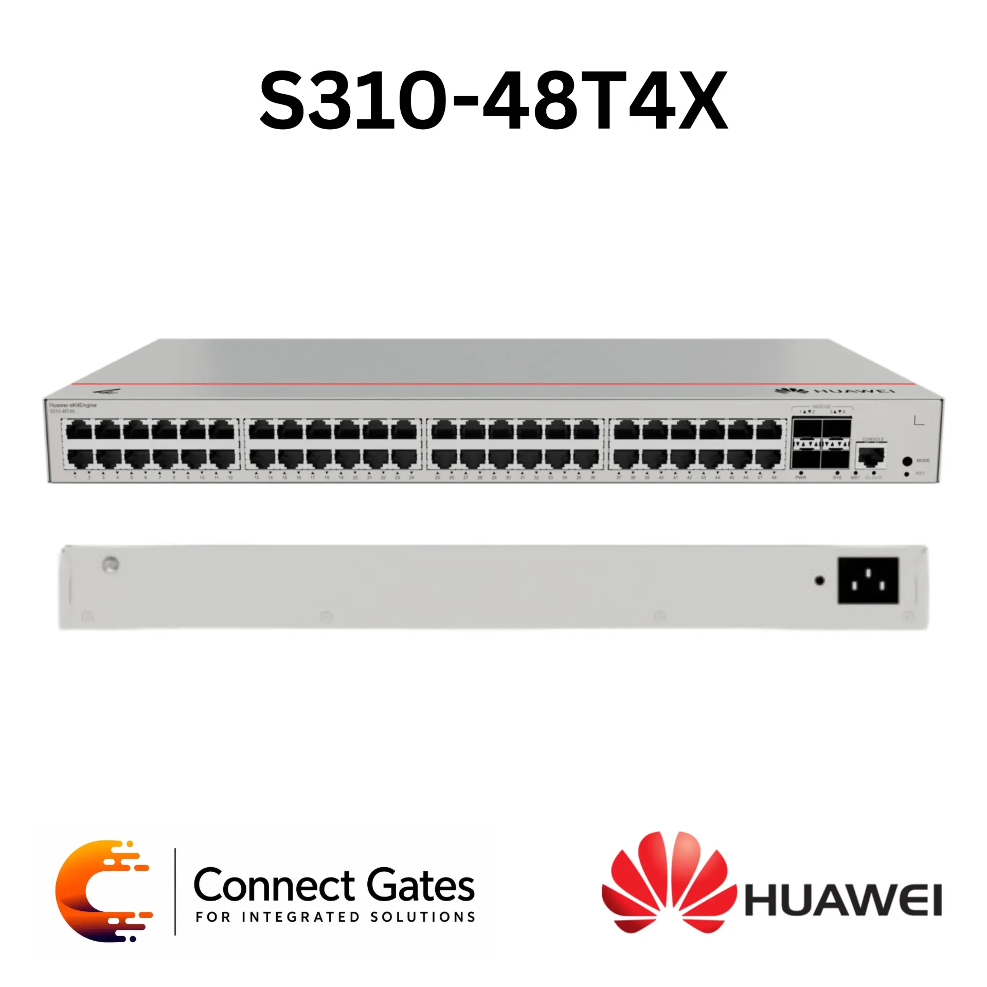 Huawei eKitEngine S310-48T4X – 48-Port Gigabit L2+ Managed Switch with 4 × 10GE SFP+ Uplinks