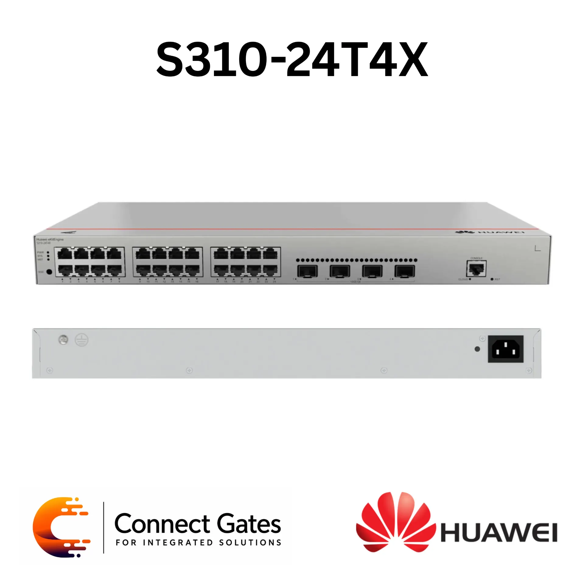 Huawei eKitEngine S310-24T4X – 24-Port Gigabit L2+ Managed Switch with 4 × 10GE SFP+ Uplinks