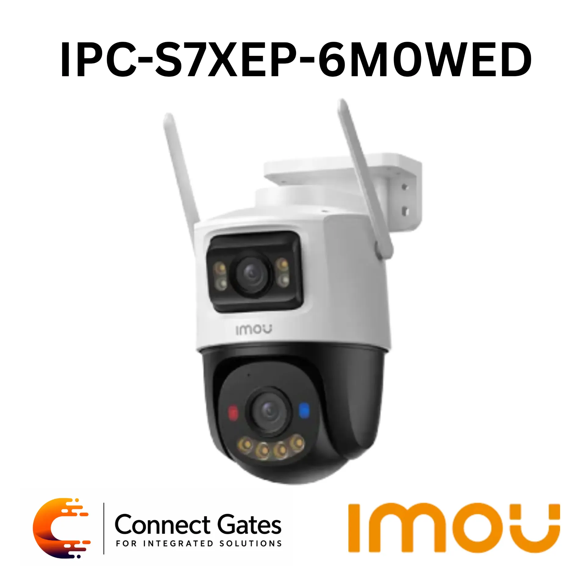[IPC-S7XEP-6M0WED] Imou IPC-S7XEP-6M0WED – Cruiser Dual 2 6MP Dual-Lens Outdoor Wi-Fi P&T Camera with Wi-Fi 6, AI Human & Vehicle Detection, Active Deterrence