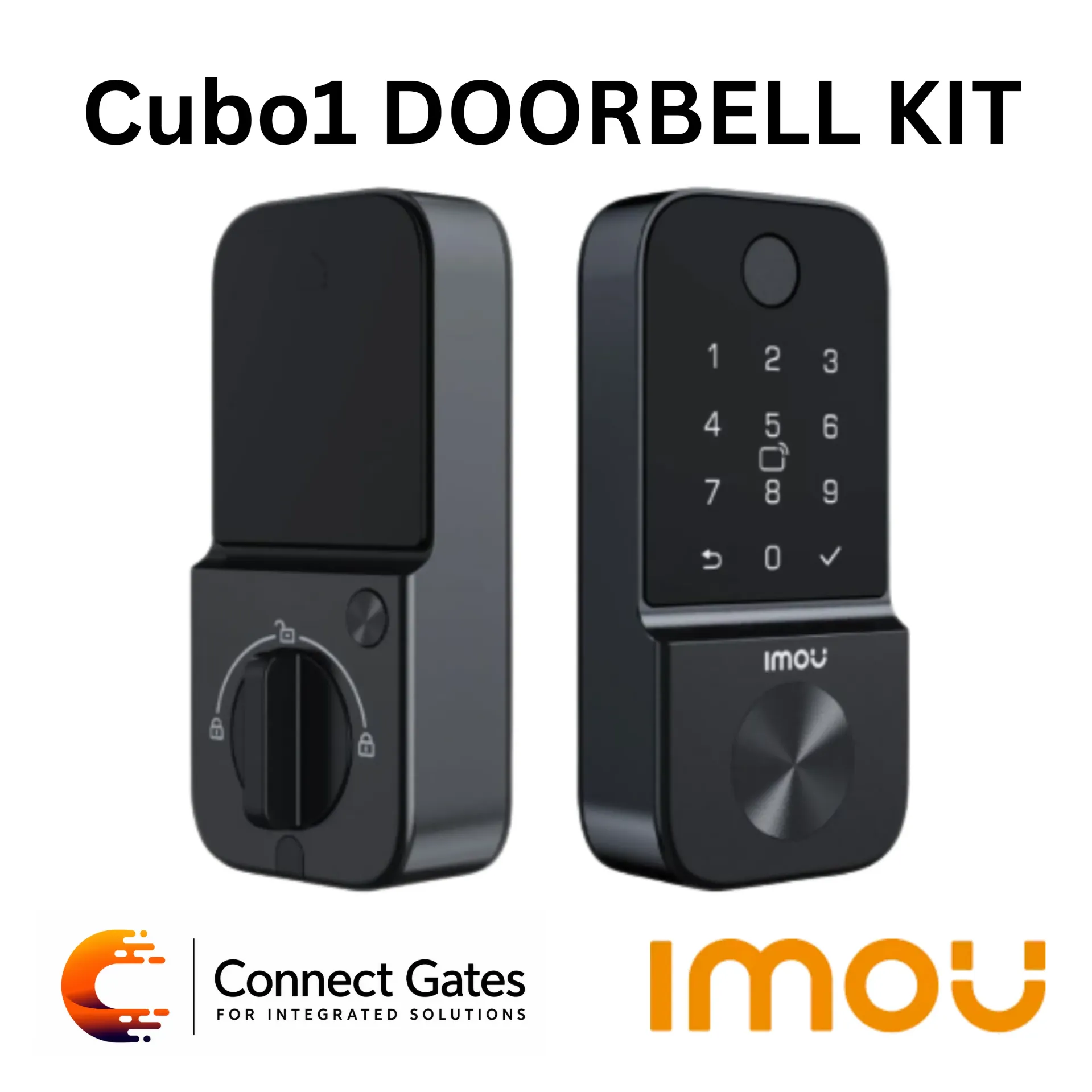 [DB-3EP-4M0W/DS3] Imou DB-3EP-4M0WDS3 – Smart Door Lock with Fingerprint, Password, Mifare Card, Wi-Fi App Management & Type-C Emergency Charging