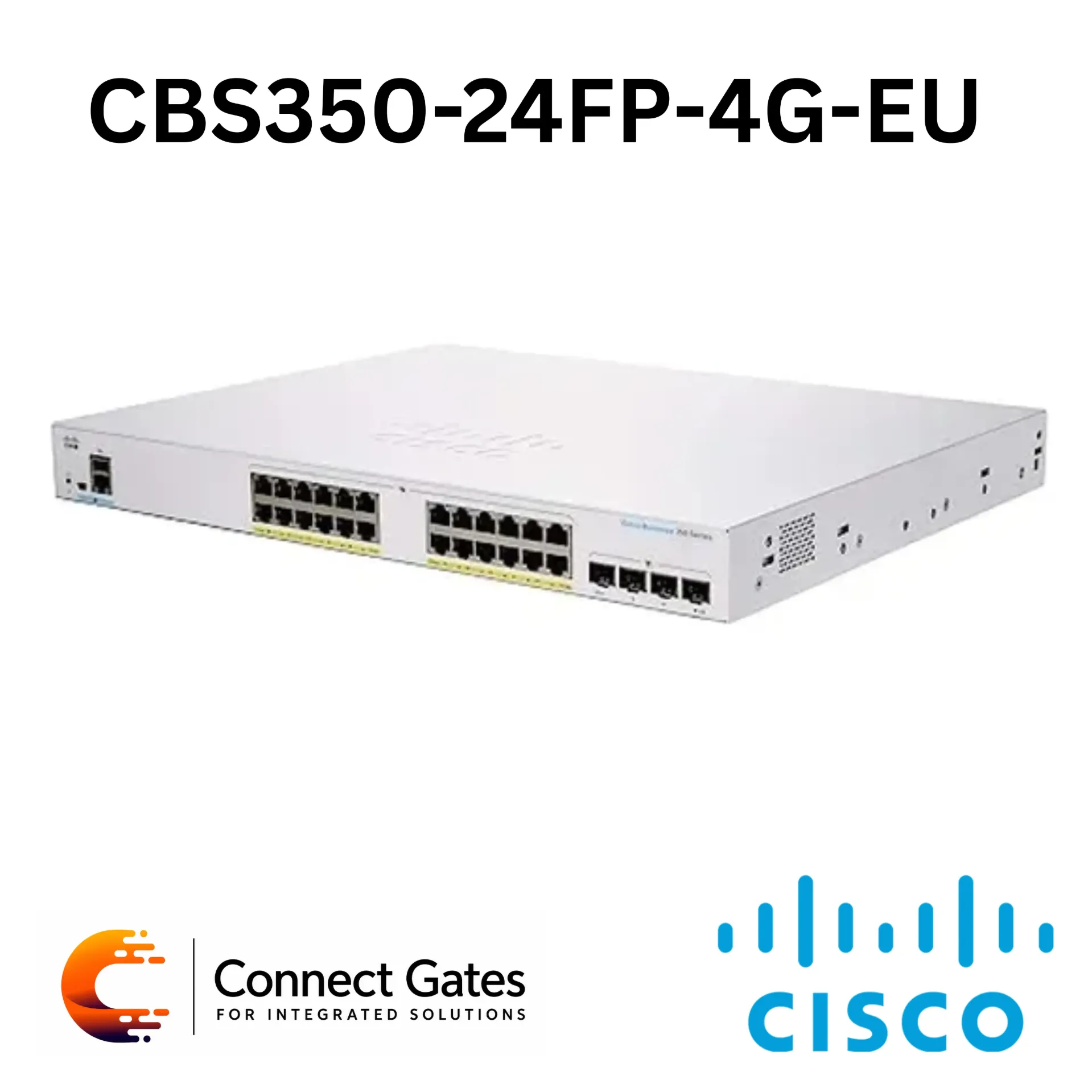 [CBS350-24FP-4G-EU] Cisco Business CBS350-24FP-4G-EU – 24-Port Gigabit PoE+ Managed Switch with 4 × 1G SFP Uplinks & 370W PoE Budget