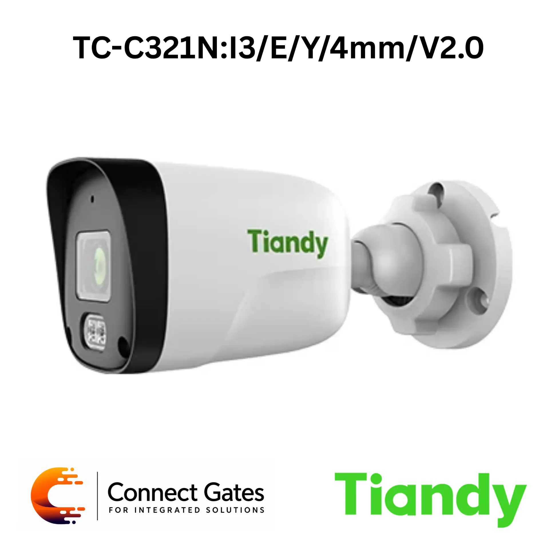 [TC-C321N:I3/E/Y/4mm/V2.0] Tiandy TC-C321N/E/Y/4mm/V2.0 – 2MP AK2 Mic Fixed Bullet Camera