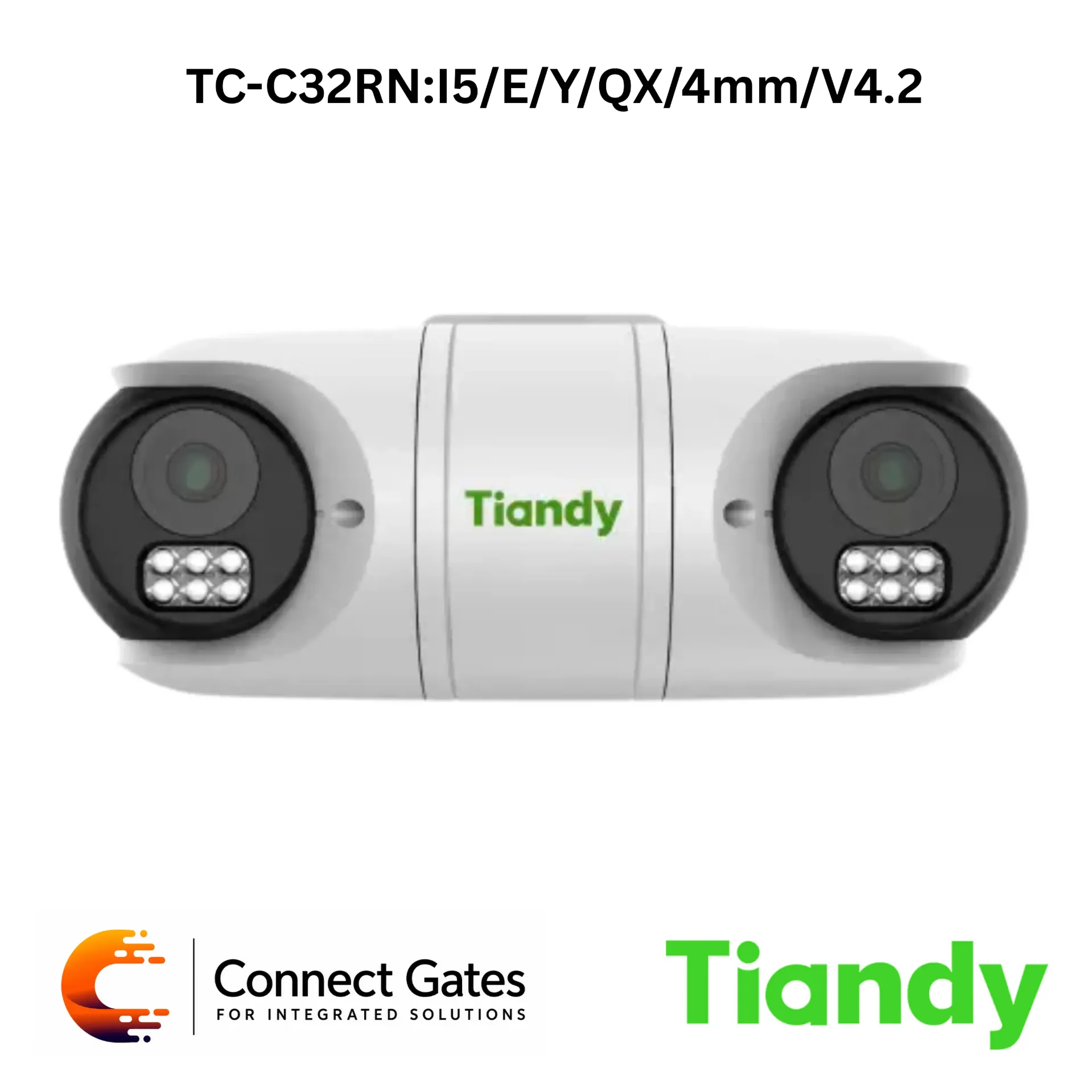 [TC-C32RN:I5/E/Y/QX/4mm/V4.2] Tiandy TC-C32RN/E/Y/QX/4mm/V4.2 – Dual 2MP 4MM Fixed IR Bullet Camera