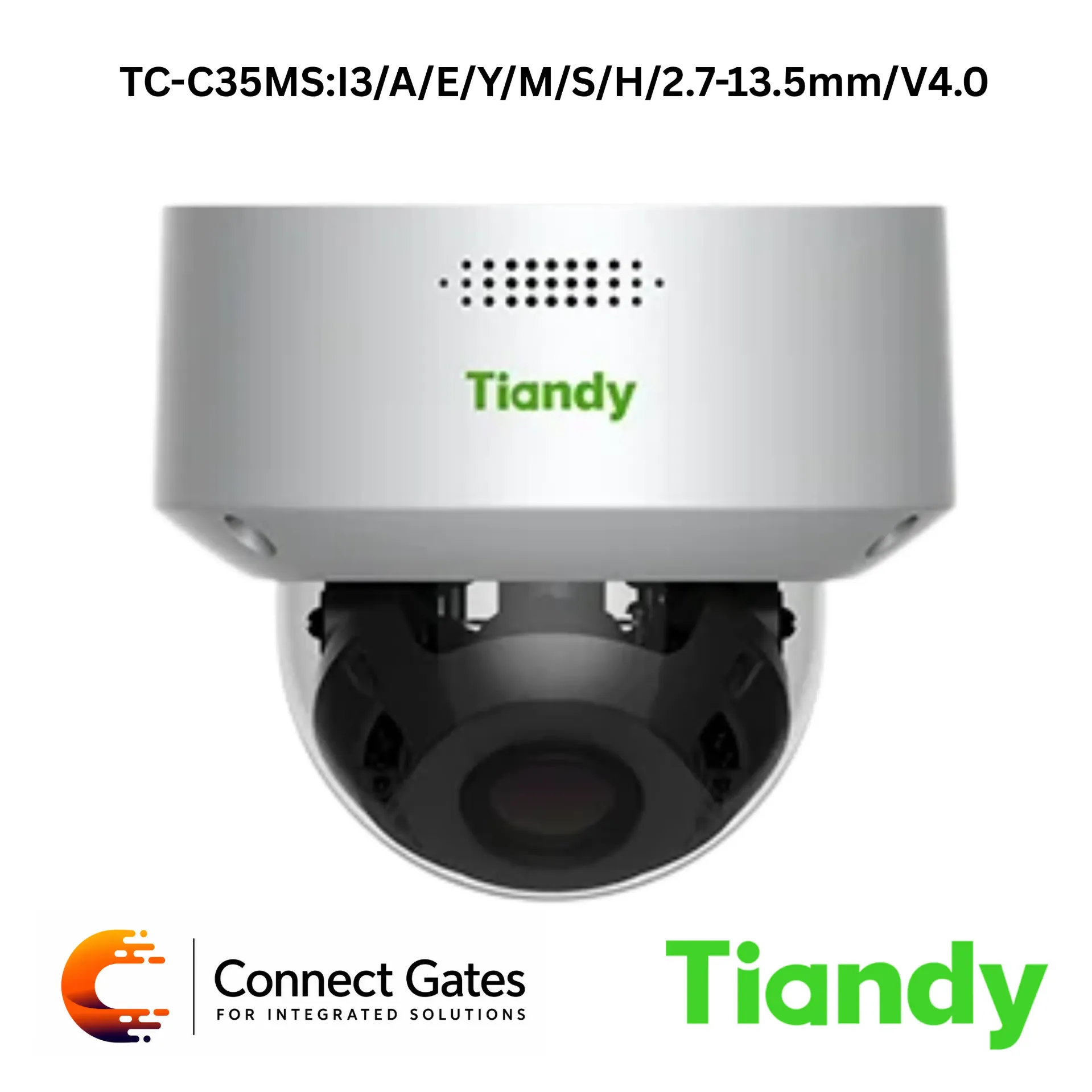 [TC-C35MS:I3/A/E/Y/M/S/H/2.7-13.5mm/V4.0] Tiandy TC-C35MS/A/E/Y/M/S/H/2.7-13.5mm/V4.0 – 5MP Motorized Starlight IR Dome Camera