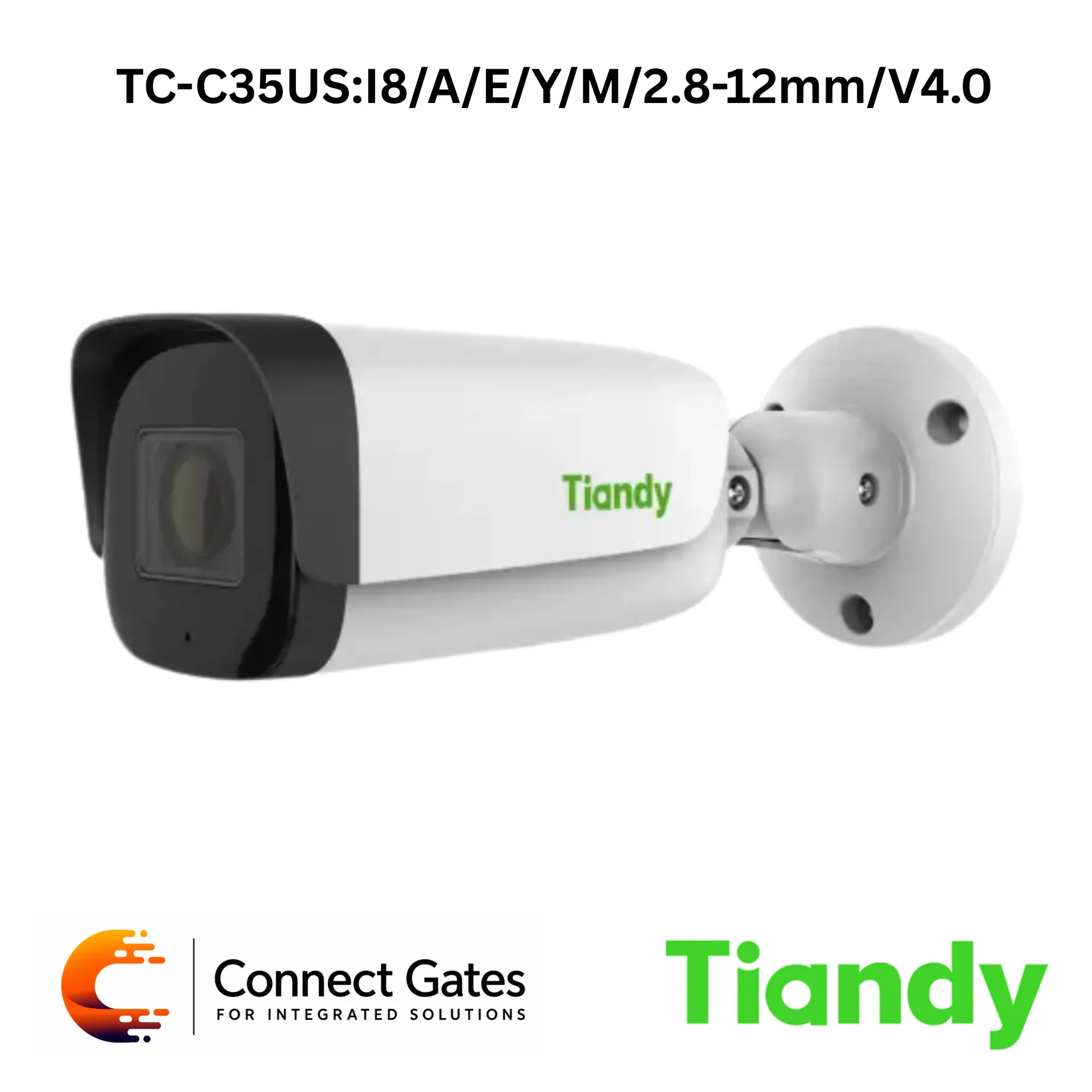 [TC-C35US:I8/A/E/Y/M/2.8-12mm/V4.0] Tiandy TC-C35US:I8/A/E/Y/M/2.8-12mm/V4.0 – 5MP Motorized IR Bullet Camera with 80m IR & Built-in Mic