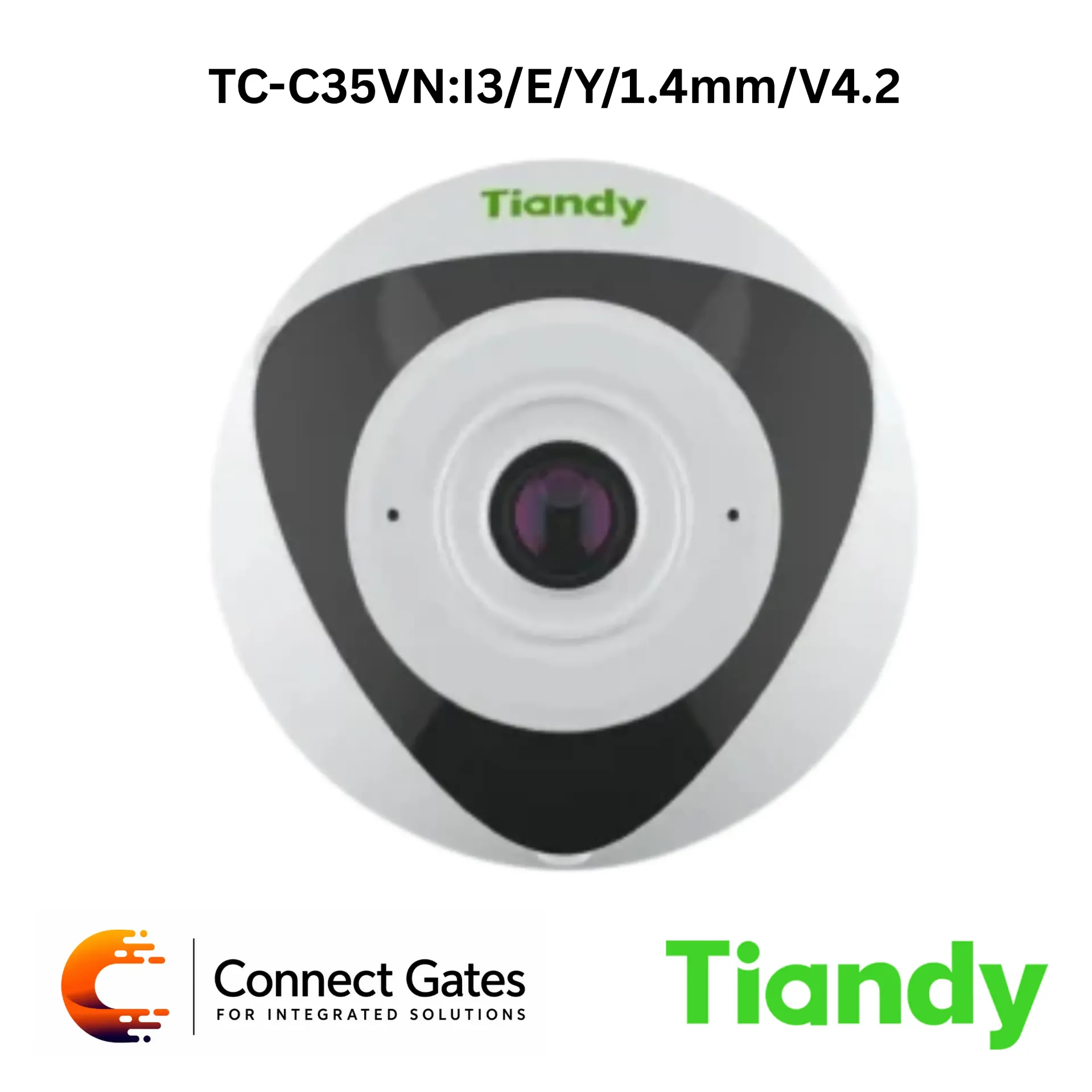 [TC-C35VN:I3/E/Y/1.4mm/V4.2] Tiandy TC-C35VN/E/Y/1.4mm/V4.2 – 5MP Fisheye Camera with 180° View & Heatmap