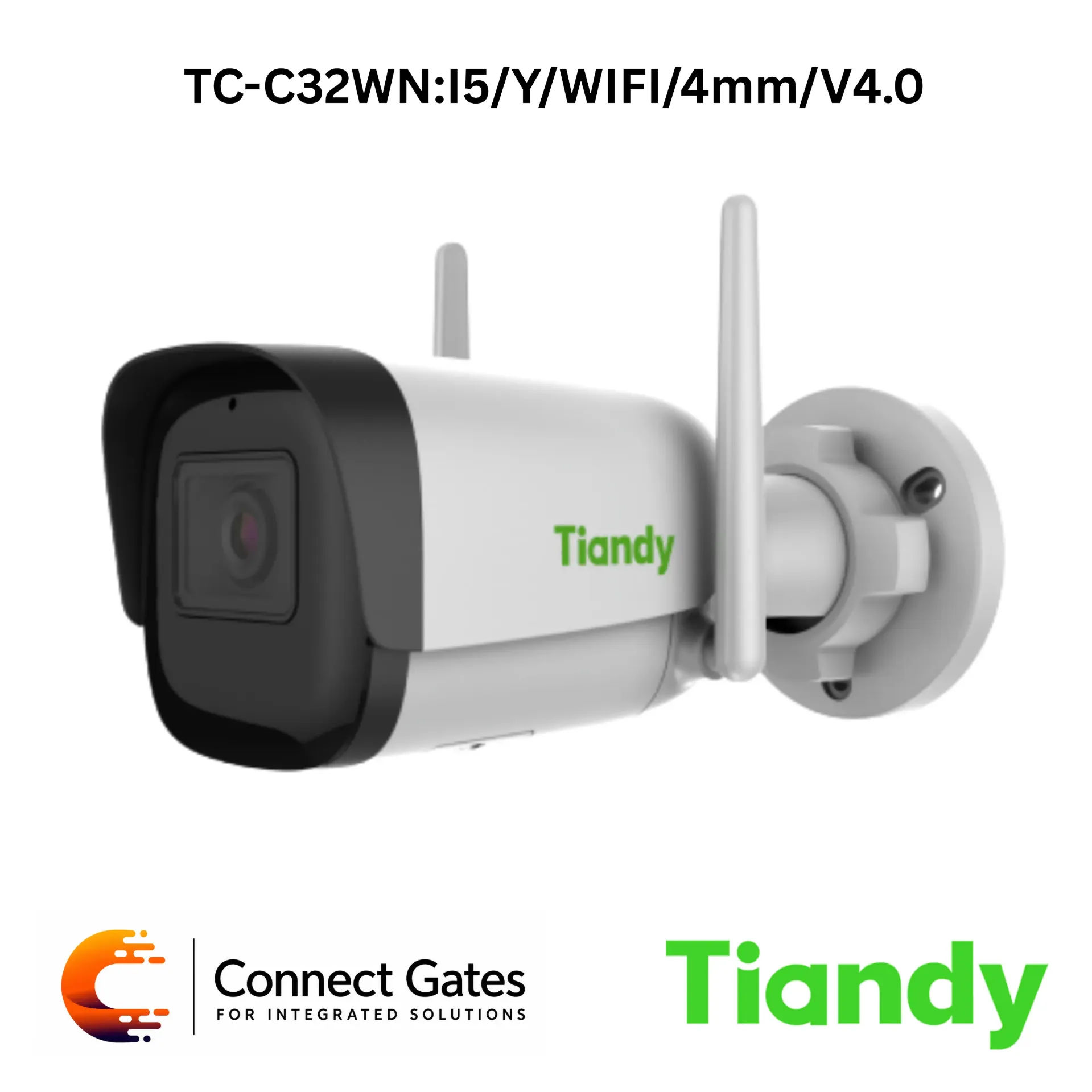 [TC-C32WN:I5/Y/WIFI/4mm/V4.0] Tiandy TC-C34GN:I5/E/Y/C/2.8MM (4MM)/V4.2 – 4MP IR 50m Built-In Mic Fixed IR Bullet Camera
