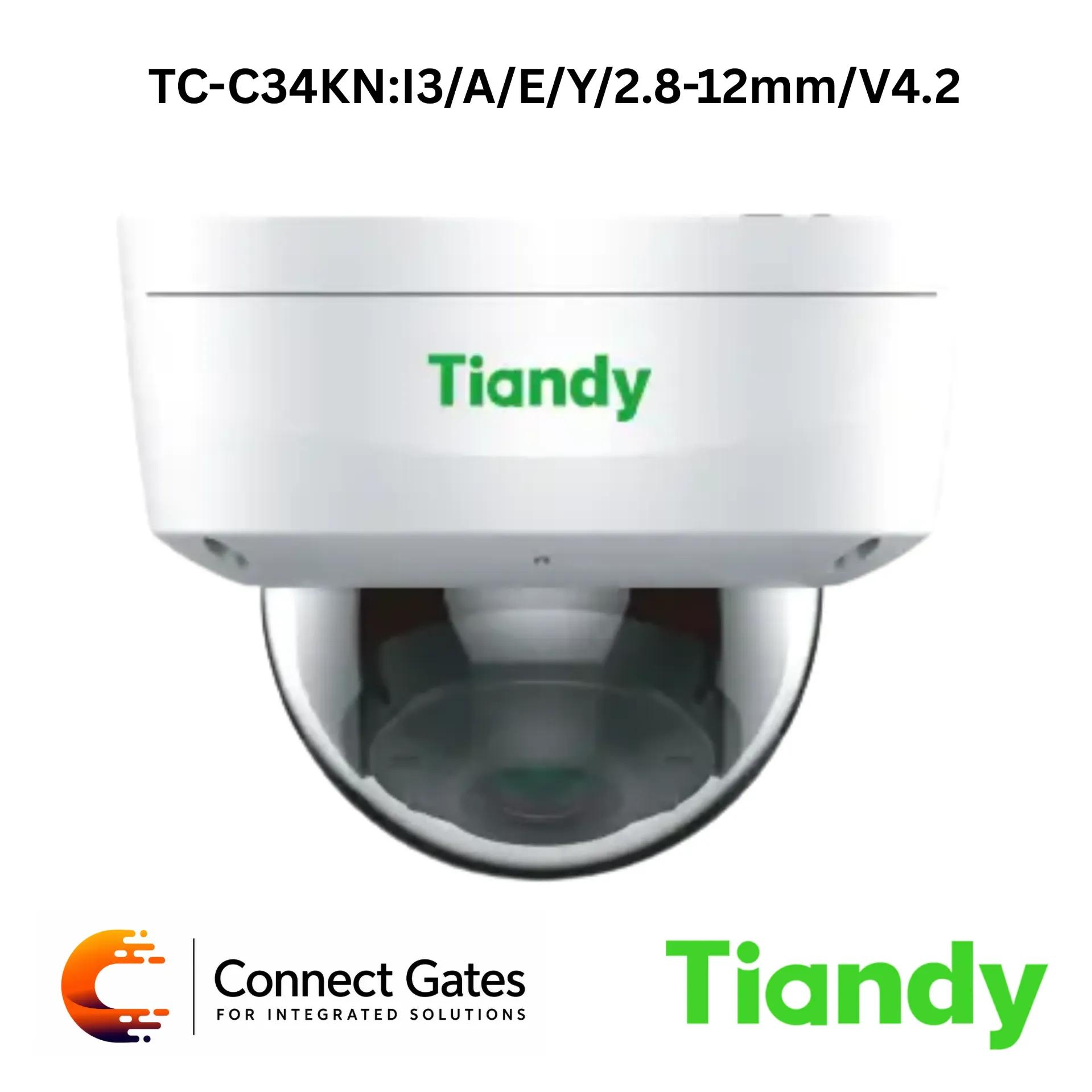 [TC-C34KN:I3/A/E/Y/2.8-12mm/V4.2] Tiandy TC-C34KN/A/E/Y/2.8-12mm/V4.2 – 4MP Motorized IR Dome Camera