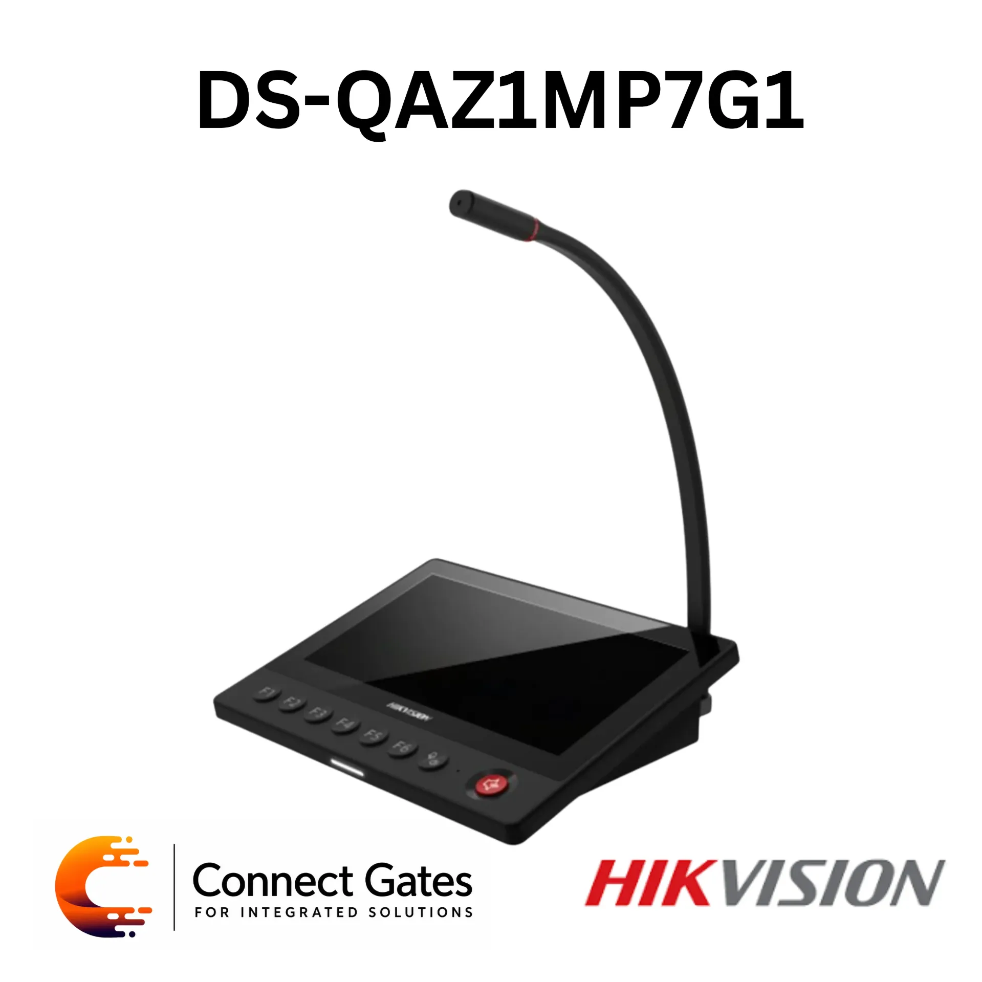 Hikvision DS-QAZ1MP7G1 – 7-inch Paging Microphone with Touch Screen & PoE
