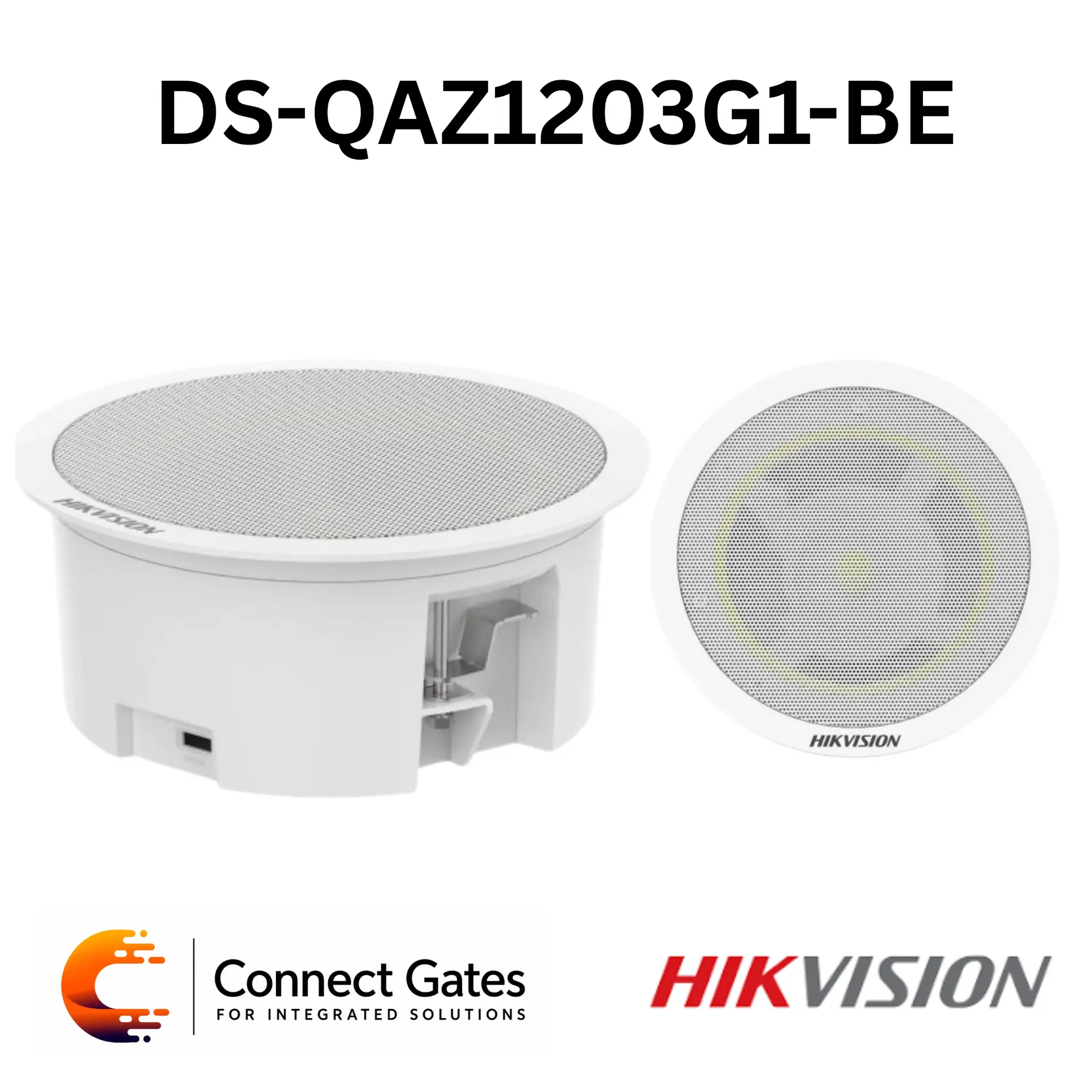 [DS-QAZ1203G1-BE] Hikvision DS-QAZ1203G1-BE – 3W Network Ceiling Speaker with PoE, Bluetooth, TTS & External Secondary Speaker Output
