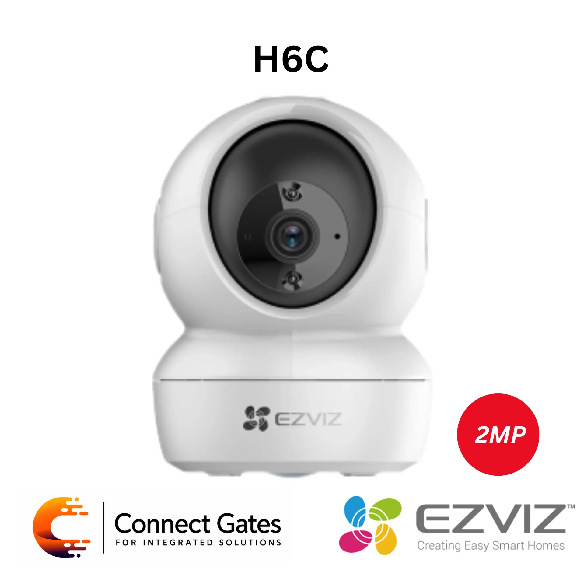 [H6c] EZVIZ H6c Pan & Tilt Smart Home Camera – 1080p, 360° Panoramic View, Motion Detection, Auto-Tracking, Two-Way Talk, 2.4GHz Wi-Fi, Night Vision 10m.