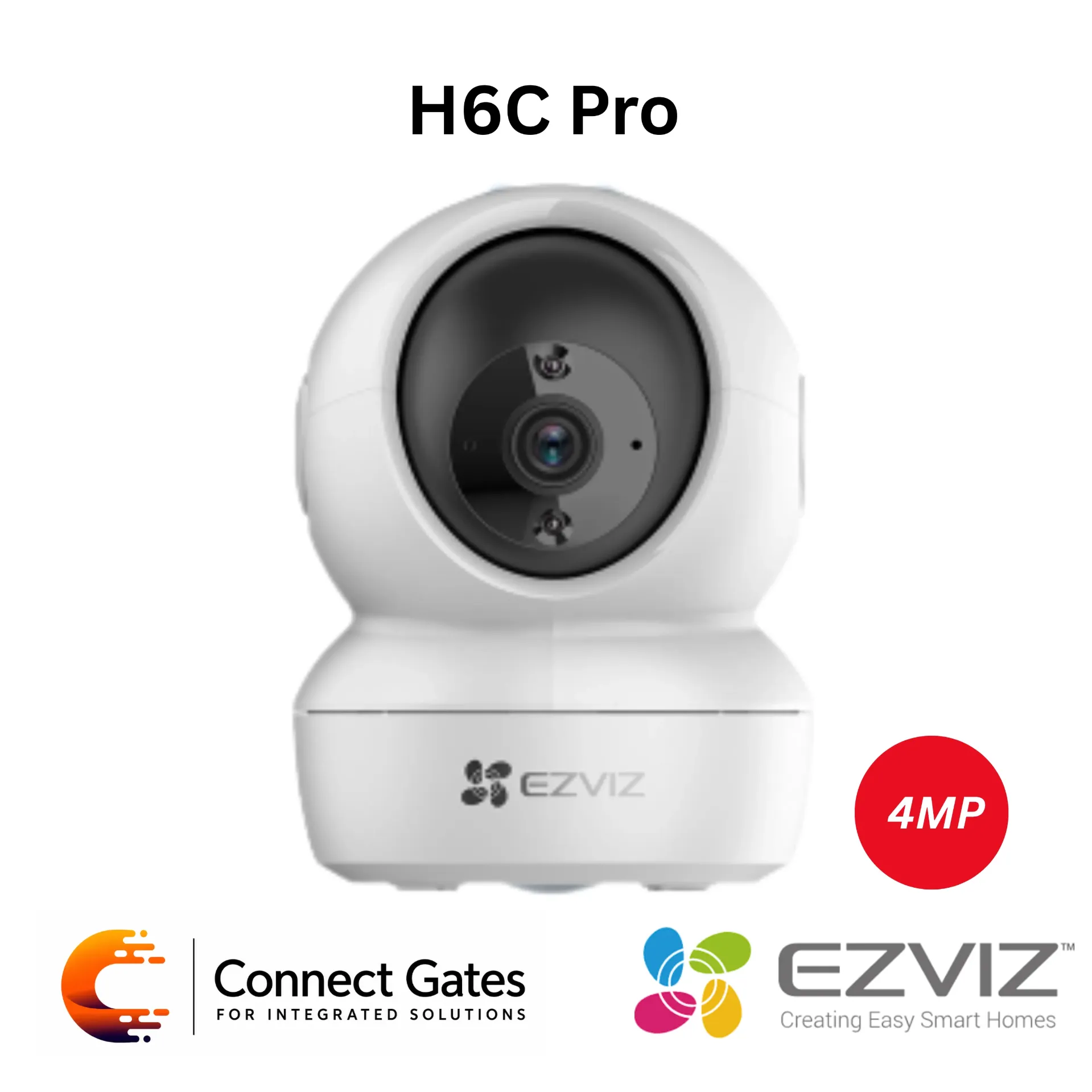 [H6c Pro 2K⁺] EZVIZ H6c Pro 2K⁺ Pan & Tilt Smart Home Camera – 4MP 2K⁺, Smart Human Detection, Auto-Zoom Tracking, Patrol Mode, Two-Way Calling, Dual-Band Wi-Fi, 512GB Storage.