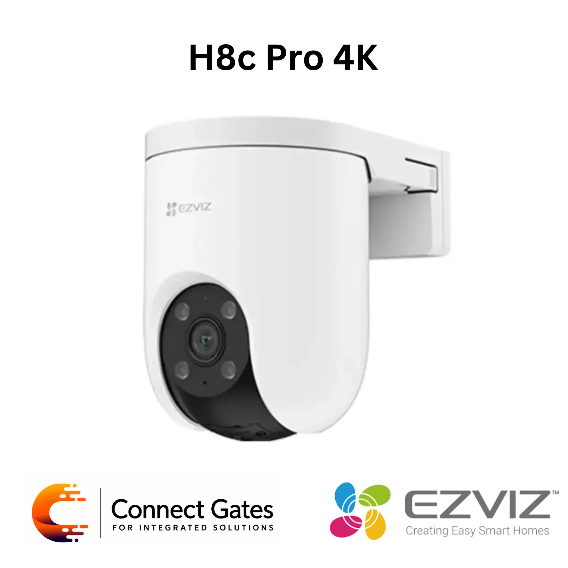 [H8c Pro 4K] EZVIZ H8c Pro 4K Outdoor Pan & Tilt Wi-Fi Camera – 4K Ultra HD, 360° Coverage, AI Human / Vehicle Detection, Auto-Zoom Tracking, Color Night Vision, Active Defense, Two-Way Talk, RJ45, 512GB Storage.