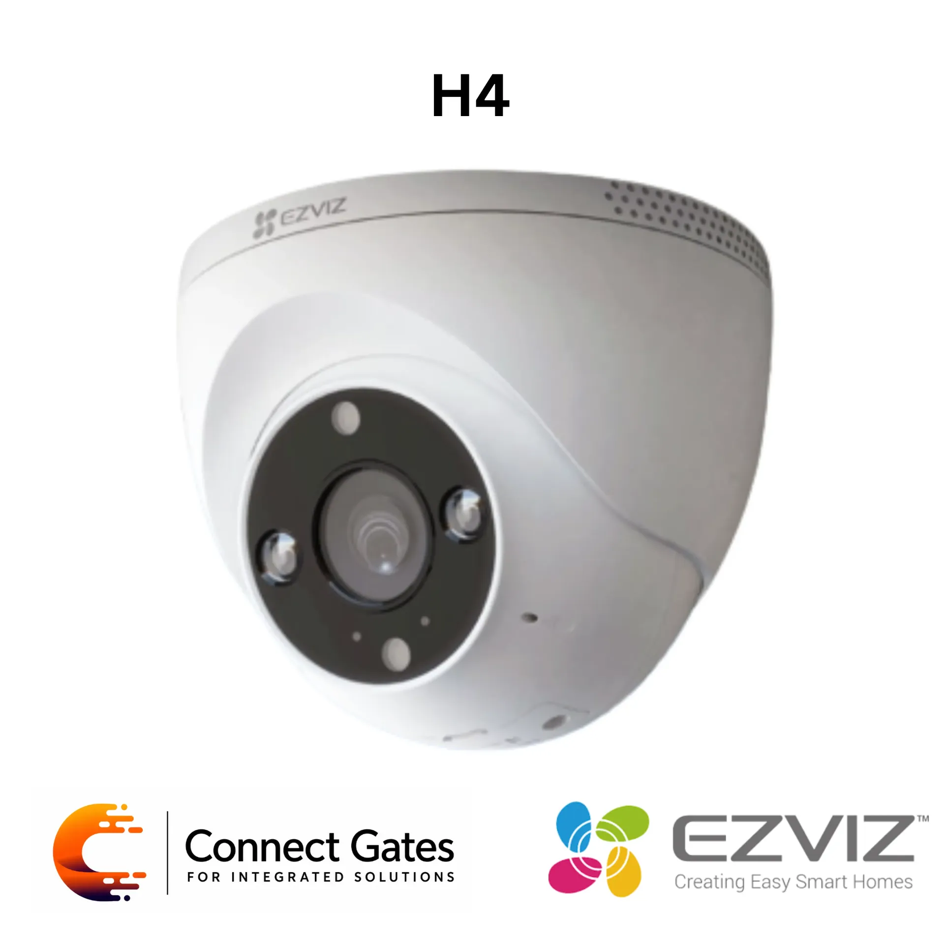 [H4] EZVIZ H4 Outdoor Wi-Fi Smart Home Camera – 2K Resolution, AI Human / Vehicle Detection, Color Night Vision, Active Defense, Two-Way Talk, IP67, RJ45, 512GB Storage.