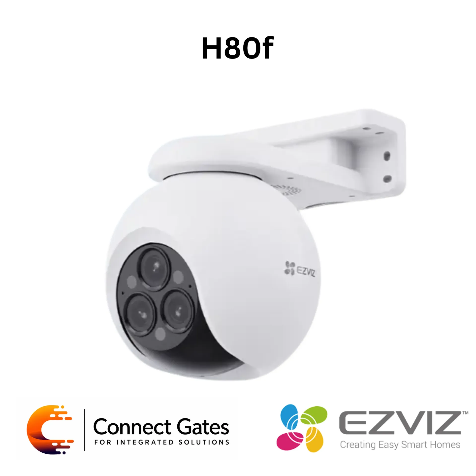 [H80f Multi 2K⁺] EZVIZ H80f Multi 2K⁺ Triple-Lens Outdoor Pan & Tilt Wi-Fi Camera – Triple 2K⁺ Lenses, 12× Mixed Zoom, AI Human / Vehicle Detection, Auto-Zoom Tracking, Color Night Vision, Active Defense, IP67, RJ45, 512GB Storage.