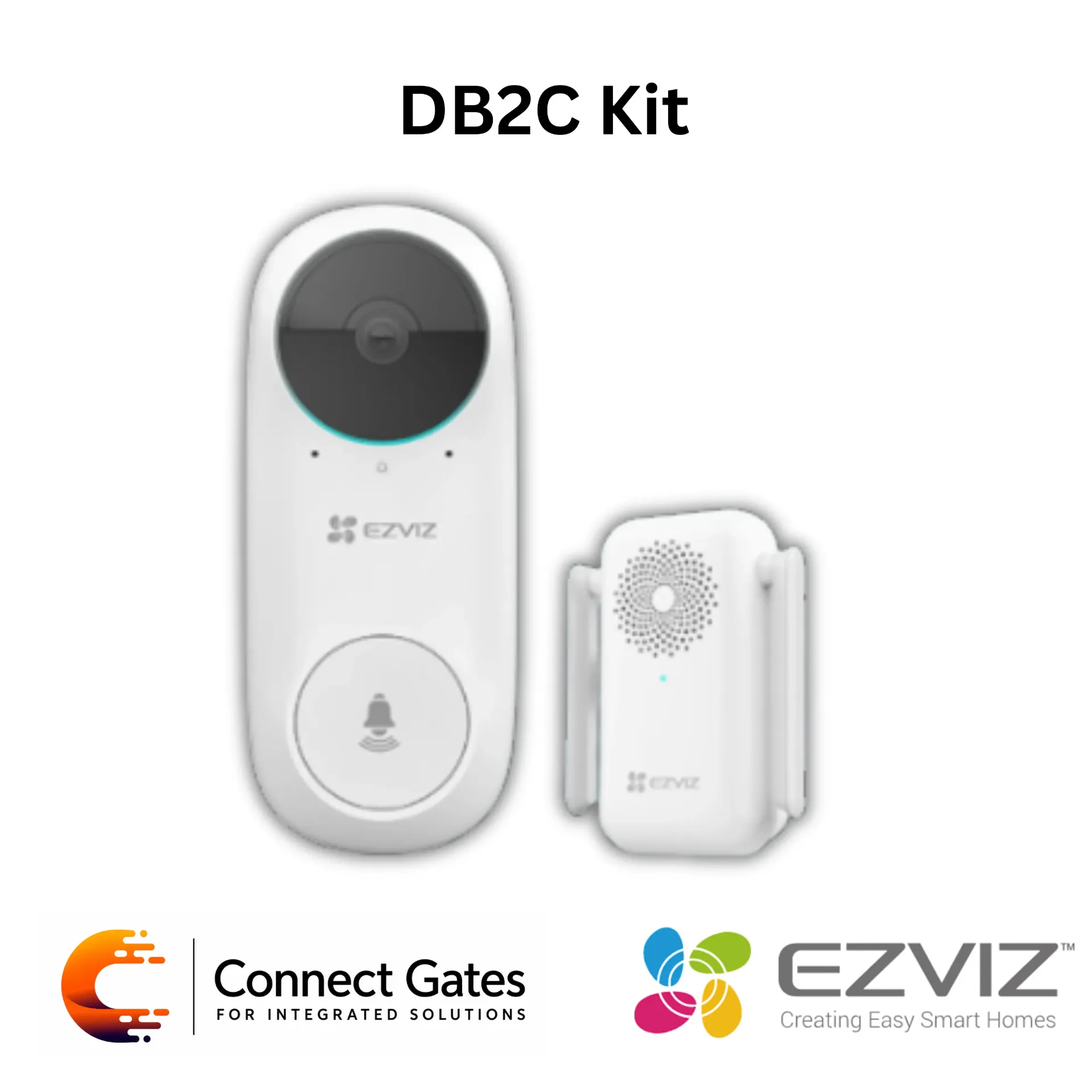 [DB2C Kit] EZVIZ DB2C Kit Wire-Free Video Doorbell with Wi-Fi Chime