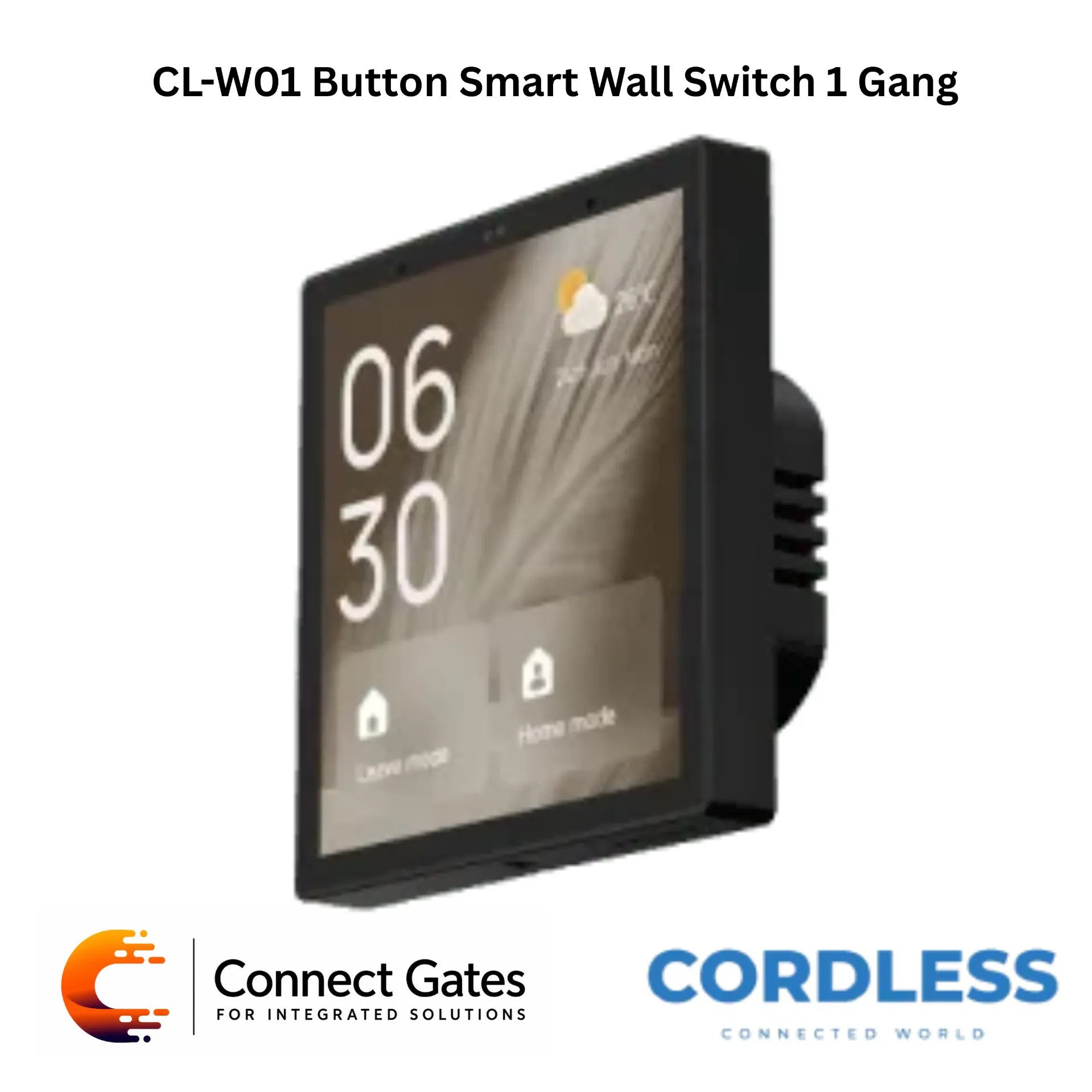 [CL-W01] Cordless CL-W01 Button Smart Wall Switch 1 Gang – Smart Home Control Panel, Tuya OS, Wall-Mounted Control Interface.