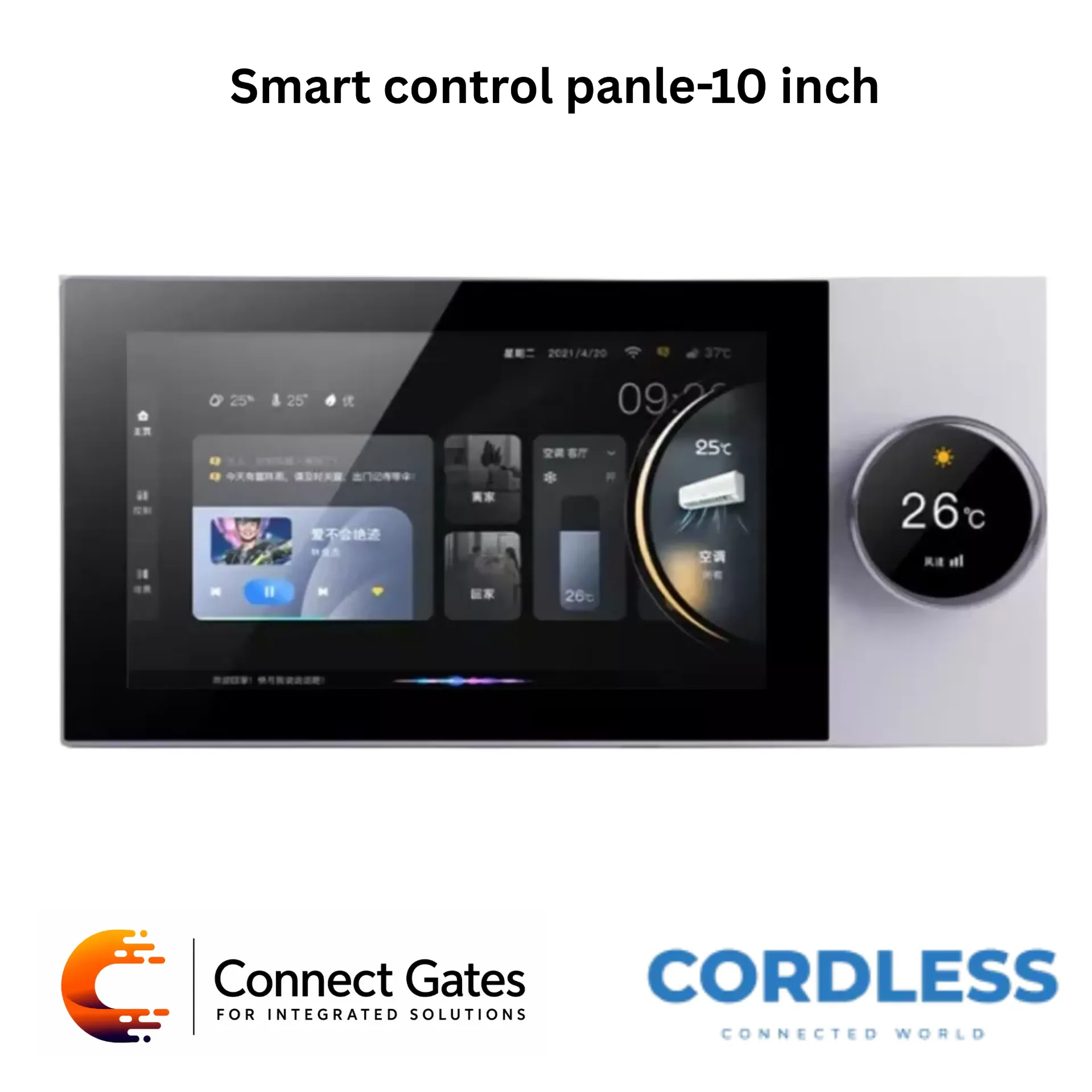 Cordless Smart Control Panel 10 Inch Pro – Wi-Fi Smart Home Control Panel, Built-in Zigbee Hub, Alexa Support, Central Automation Interface.