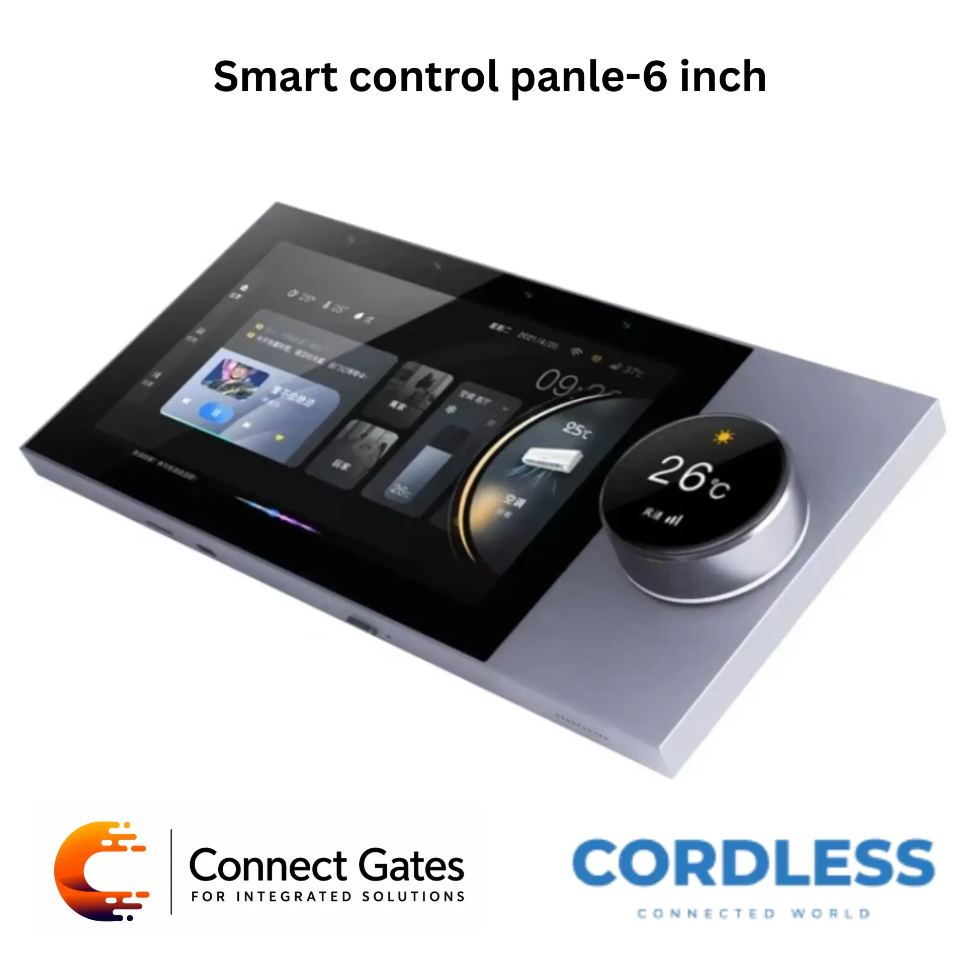 Cordless Smart Control Panel 6 Inch – Wi-Fi Smart Home Control Panel, Built-in Zigbee Hub, Central Automation Interface.