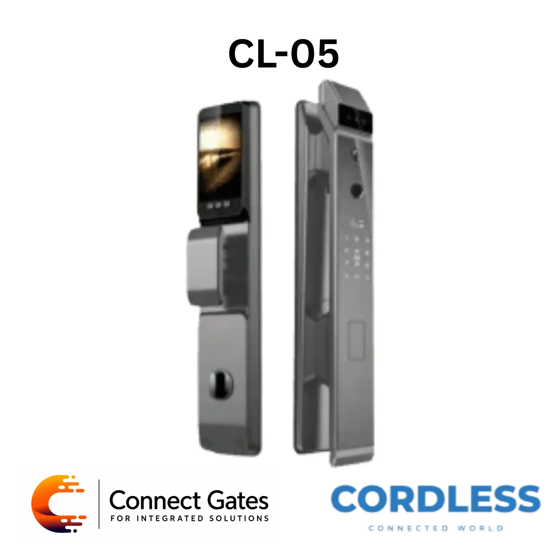 [CL-05] Cordless CL-05 Smart Door Lock with Camera & Night Vision – Fingerprint, PIN Code, Phone App, Magnetic Card, Security Key.
