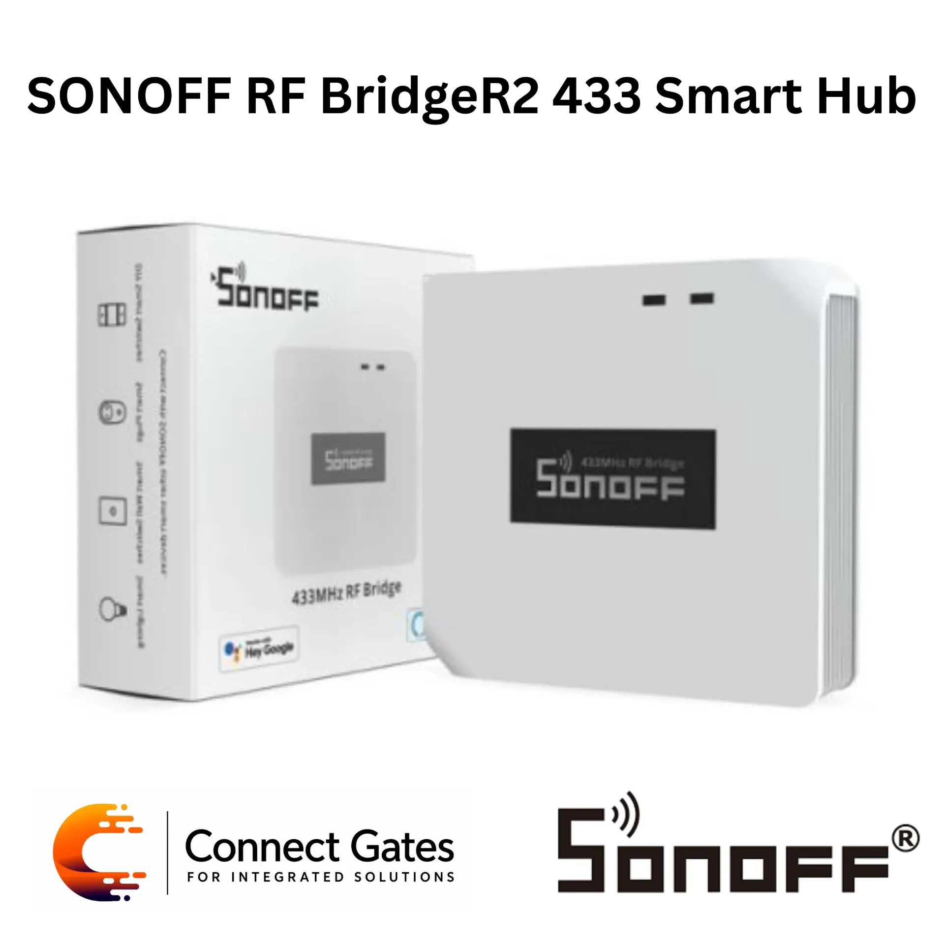 [SONOFF RF BridgeR2 433 Smart Hub] SONOFF RF BridgeR2 433 Smart Hub – RF BridgeR2 | 433MHz RF to Wi-Fi Bridge, eWeLink App, Smart Scenes, Alexa & Google Assistant.