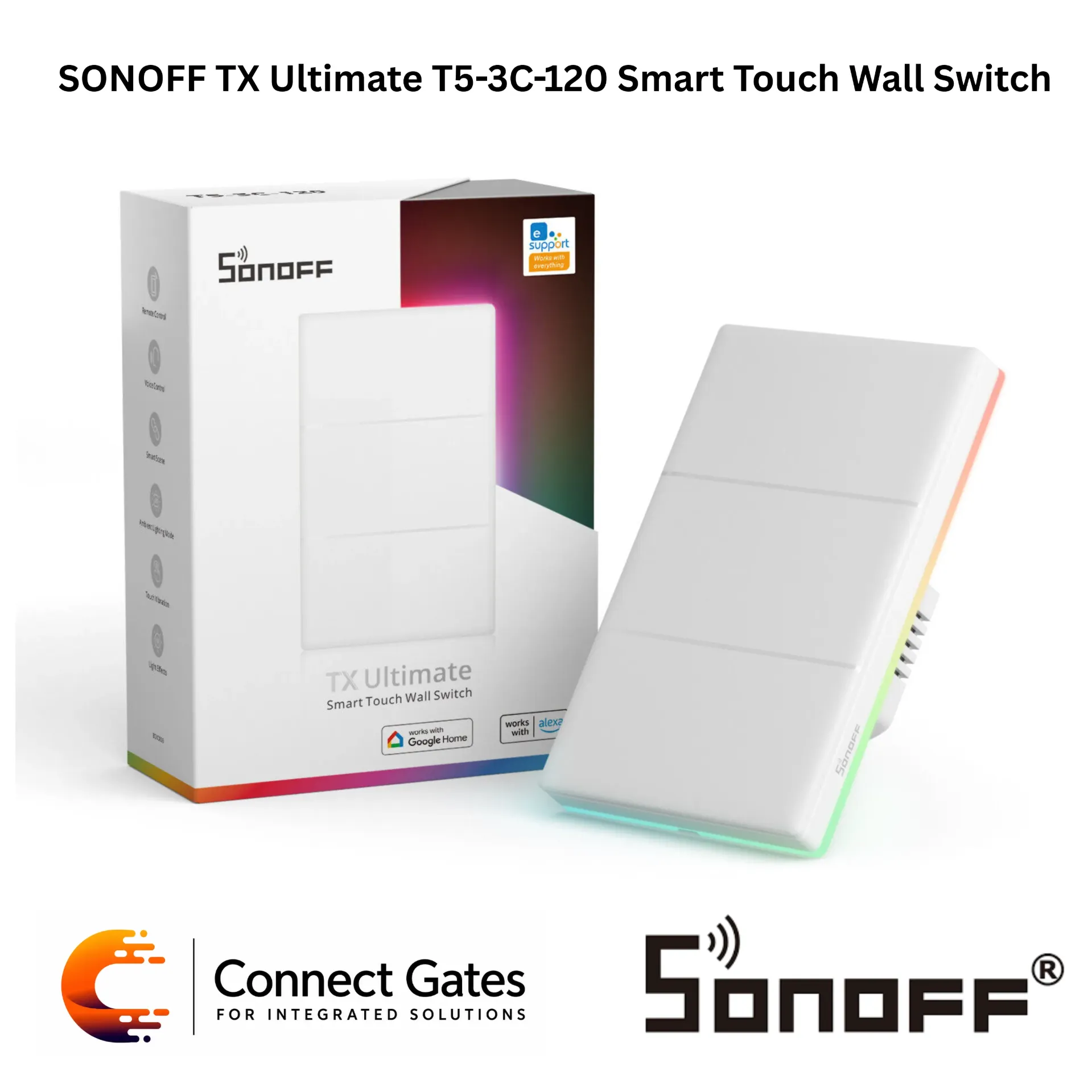 [T5-3C-120] SONOFF TX Ultimate T5-3C-120 Smart Touch Wall Switch
