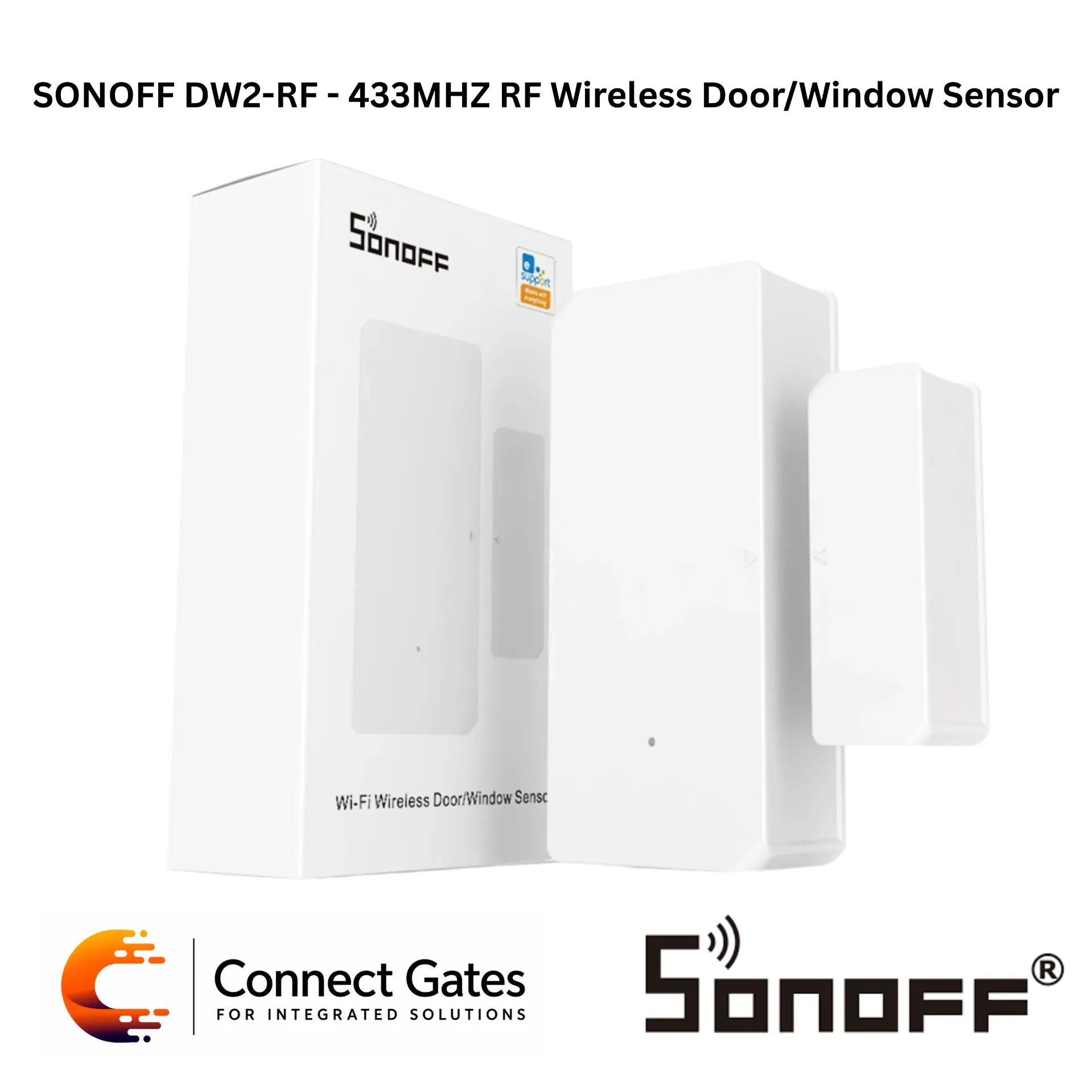 [SONOFF DW2-RF - 433MHZ] SONOFF DW2 Wi-Fi Wireless Door/Window Sensor – DW2-Wi-Fi | Wi-Fi Magnetic Contact Sensor, Open/Close Detection, eWeLink App Alerts, No Gateway Required.