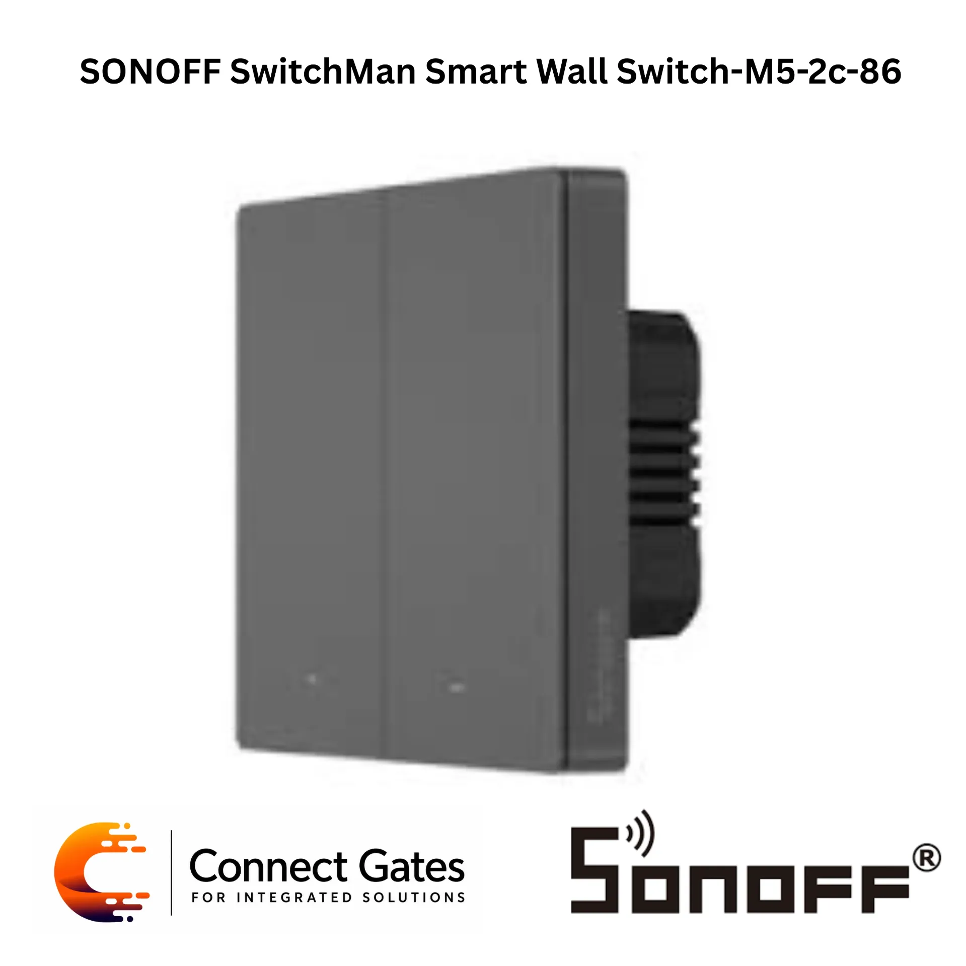 [M5-2c-86] SONOFF SwitchMan M5-2C-86 Smart Wall Switch – 2-Gang Wi-Fi Smart Light Switch with eWeLink App, Voice Control & Timer Scheduling.