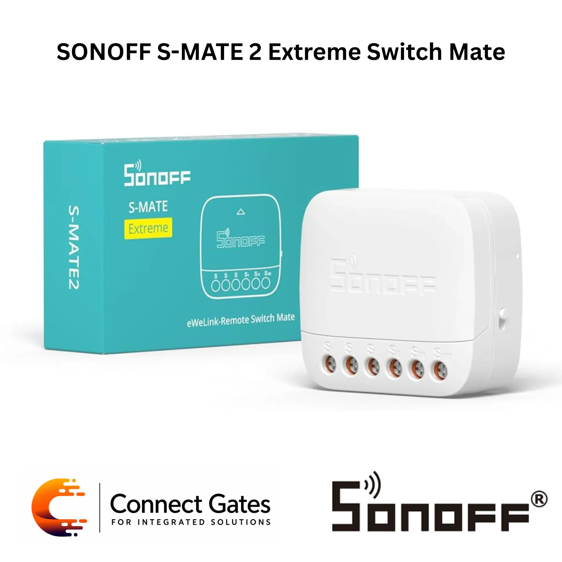[S-MATE 2] SONOFF S-MATE2 Extreme Switch Mate – Battery-Powered eWeLink-Remote Sub-Device, 1/2/3-Channel Switch Control, No Neutral Required