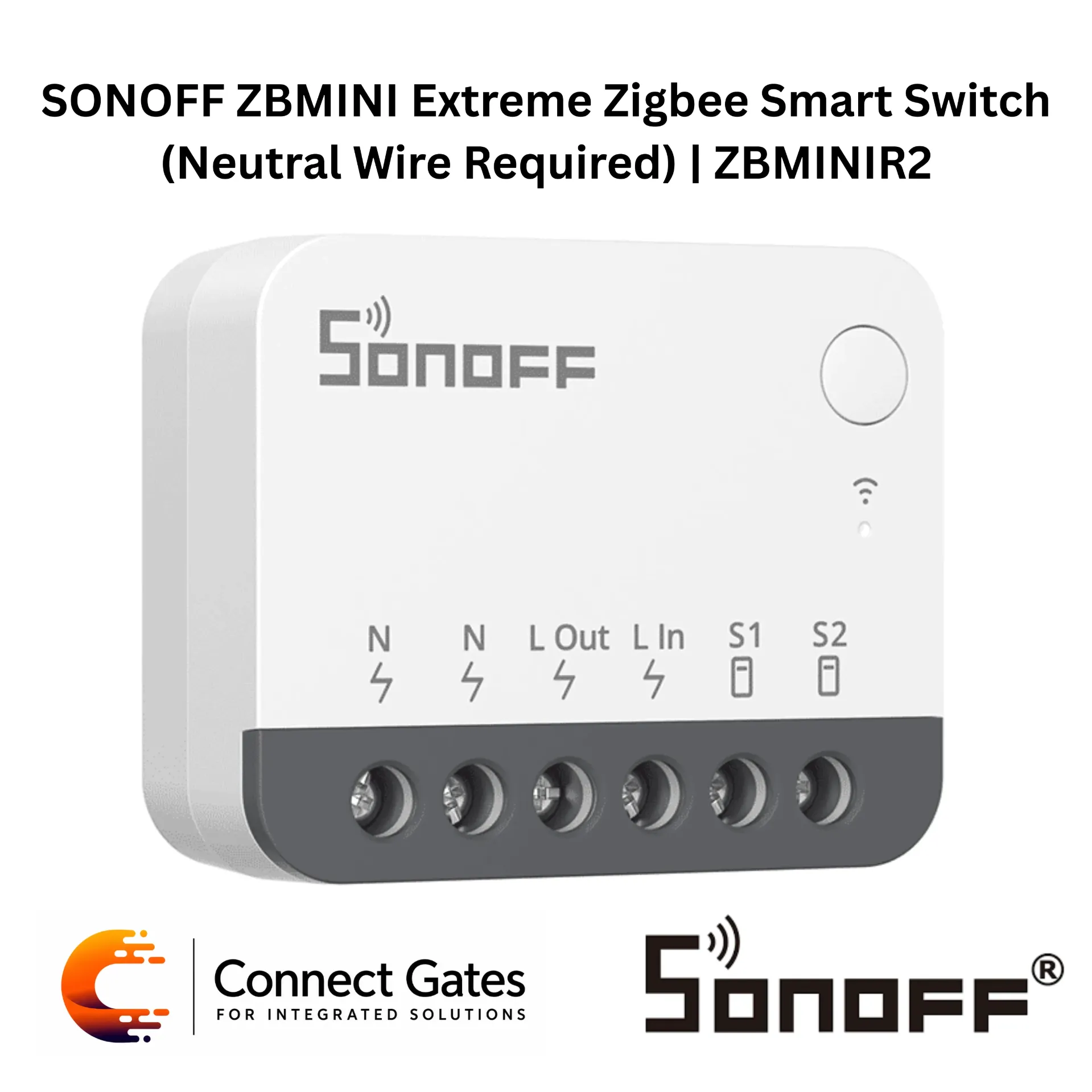 [ZBMINIR2] SONOFF ZBMINI Extreme ZBMINIR2 Zigbee Smart Switch – Neutral Wire Required, 10A Mini In-Wall Module, Zigbee Router, eWeLink App & Zigbee Hub Compatible