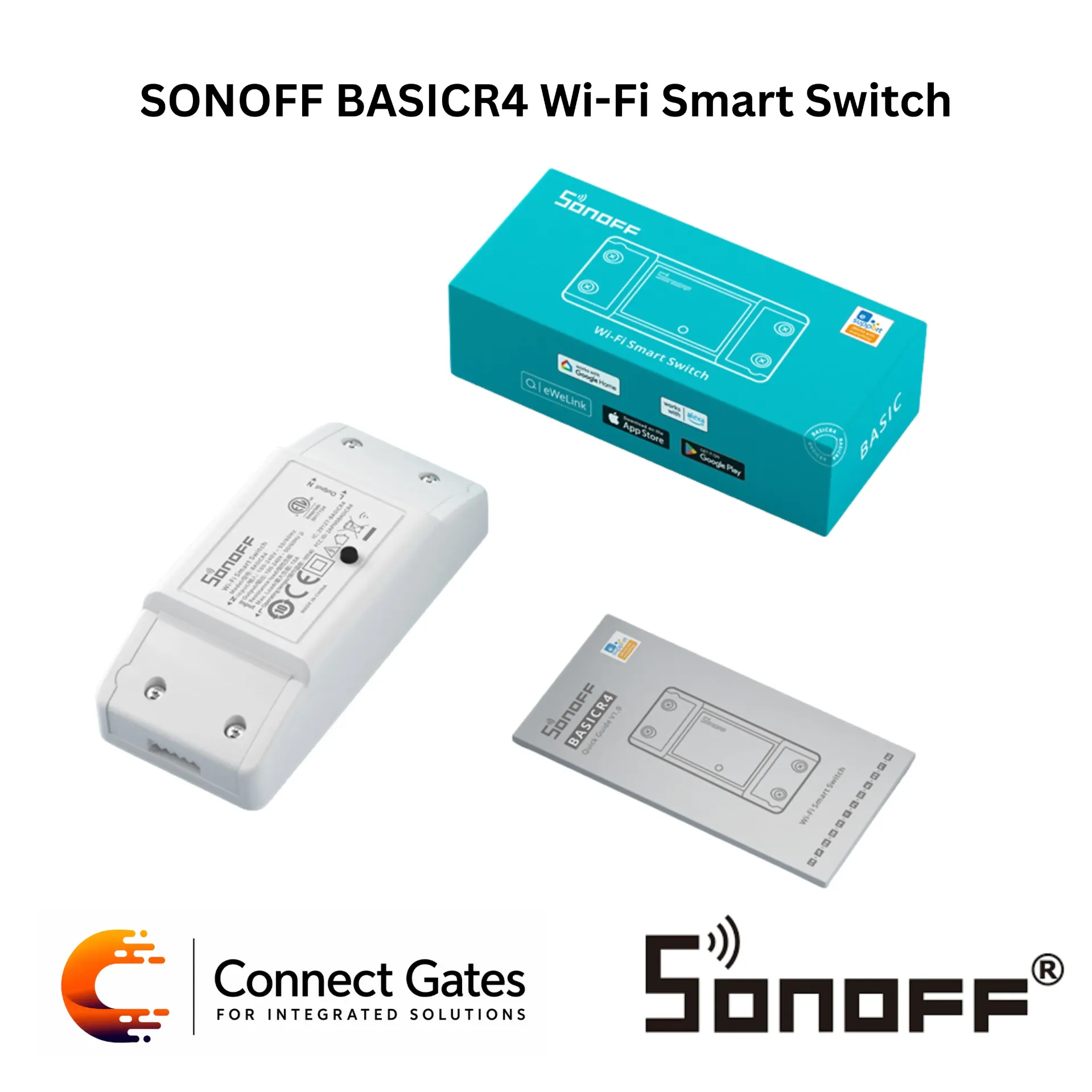 [BASICR4] SONOFF BASICR4 Wi-Fi Smart Switch – 10A Smart Relay Module, ESP32, Magic Switch Mode, eWeLink App, Alexa & Google Assistant Compatible