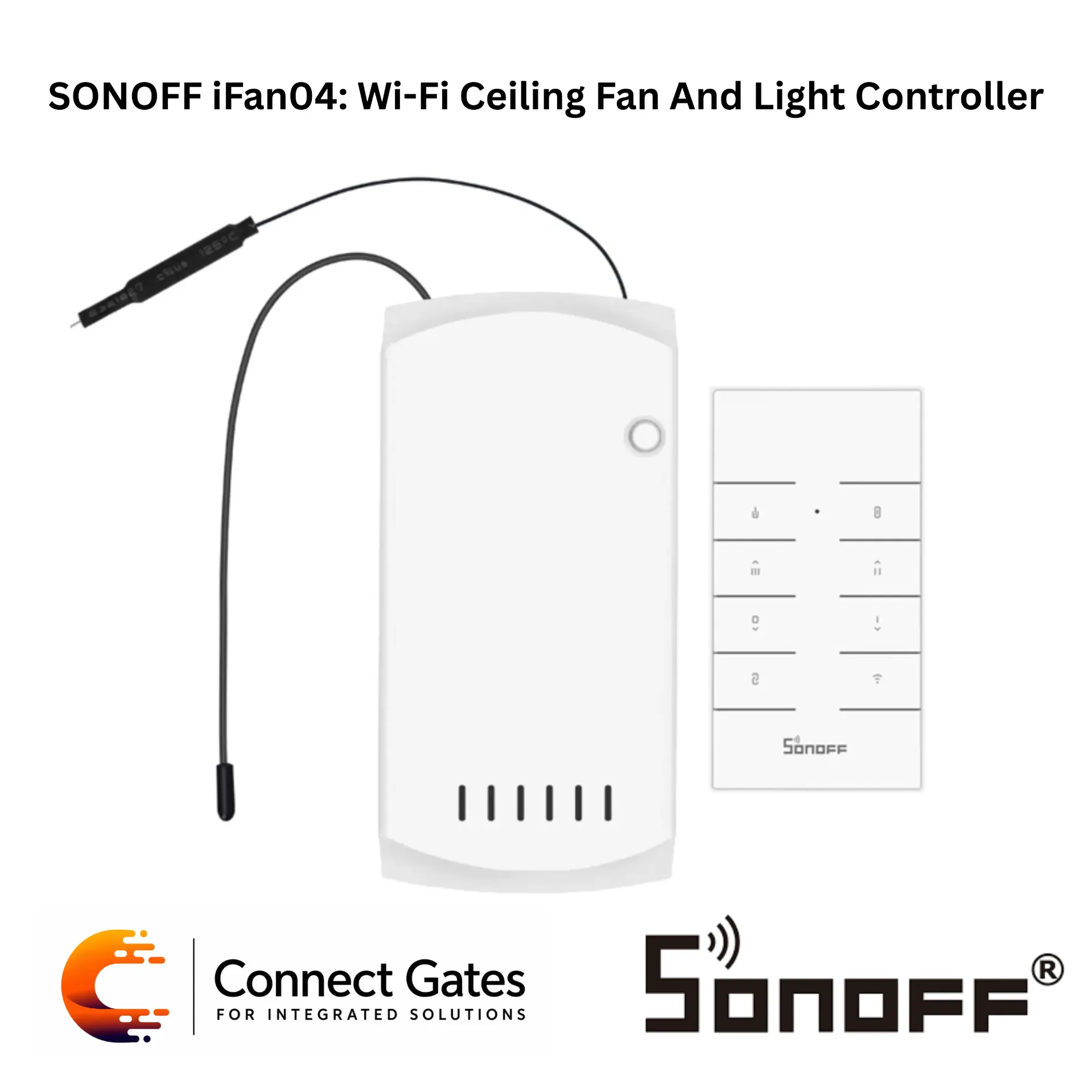 [iFan04] SONOFF iFan04 Wi-Fi Ceiling Fan and Light Controller – Smart Fan Speed & Light Controller, 433MHz RF Remote, eWeLink App, Alexa & Google Assistant Compatible