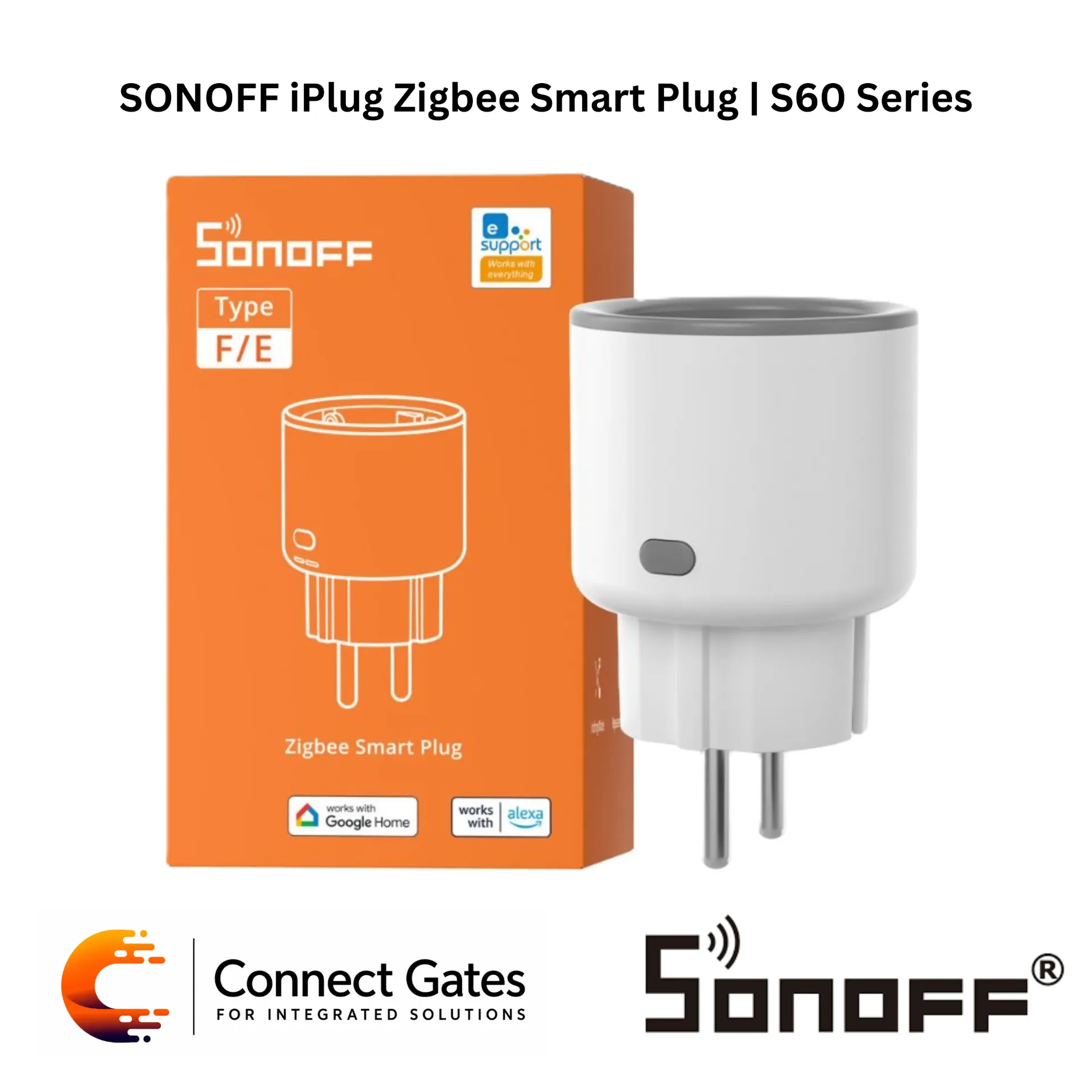 [Smart Plug | S60 Series] SONOFF iPlug Zigbee Smart Plug S60 Series – S60ZB | Zigbee 3.0 Smart Plug, Energy Monitoring, Overload Protection, Timer & Schedule Control.
