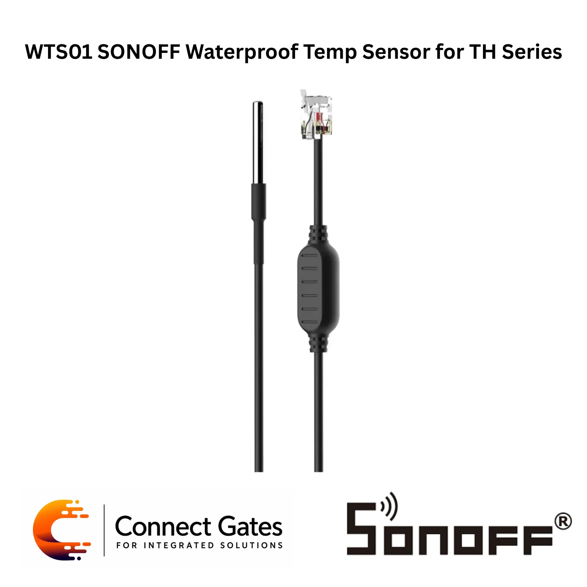 [WTS01 SONOFF] SONOFF WTS01 Waterproof Temperature Sensor for TH Series – WTS01 | Waterproof Probe Sensor, Stainless Steel Probe, RJ9 / 2.5mm Jack, TH Elite & TH Origin Compatible.