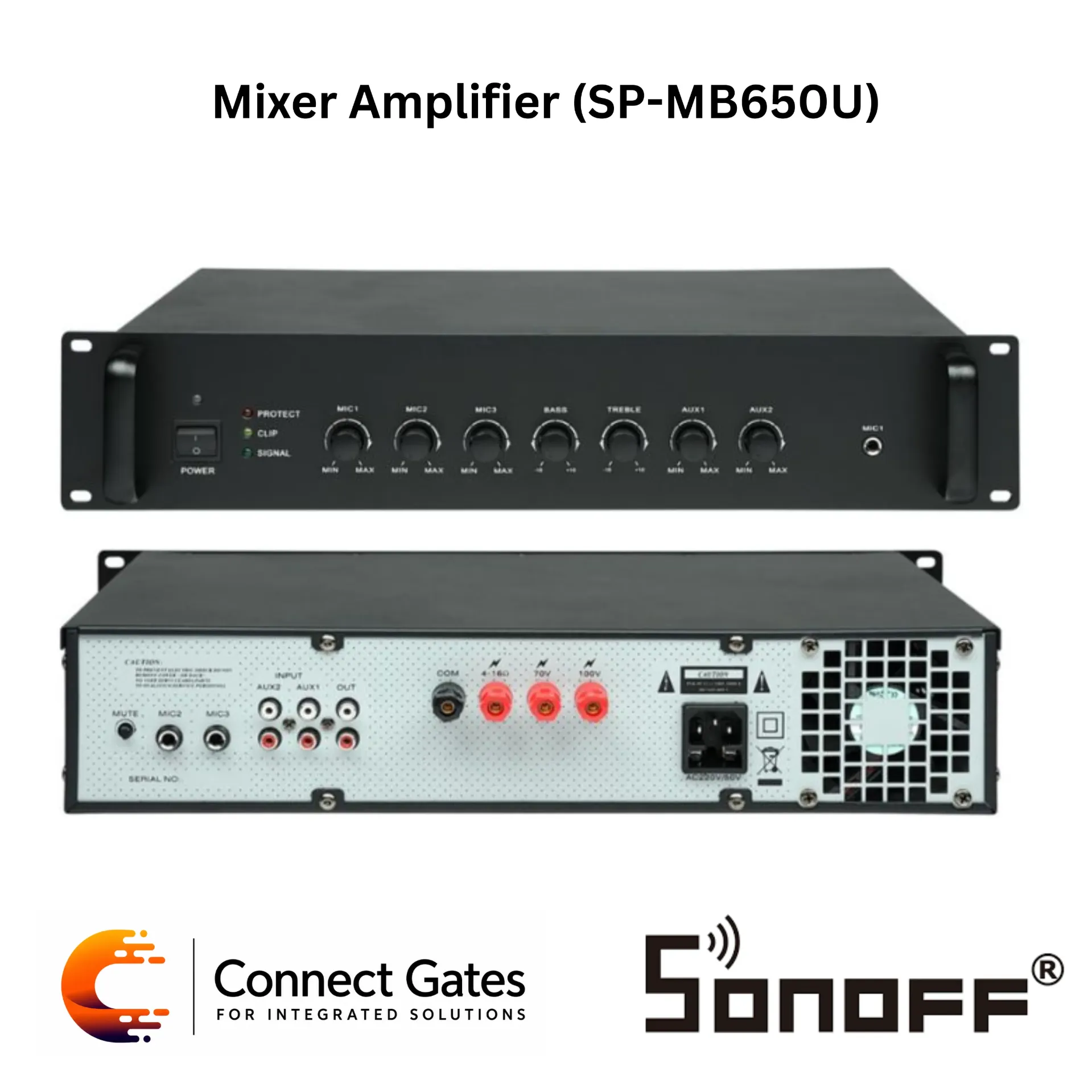 [SP-MB650U] SP-MB650U 650W Mixer Amplifier – Bluetooth, USB/SD, MP3, FM, AUX & Microphone Inputs, 70V/100V PA System Output