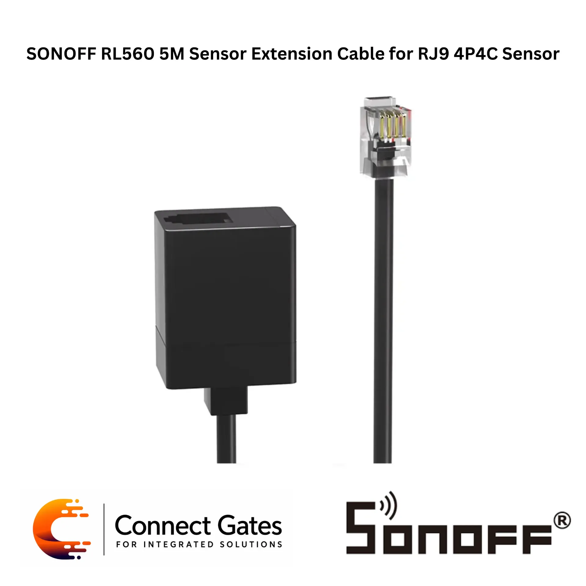 [SONOFF RL560 5M] SONOFF RL560 5M RJ9 Sensor Extension Cable – 4P4C Hot-Plug Extension Cable for THS01, WTS01 & MS01 Sensors.