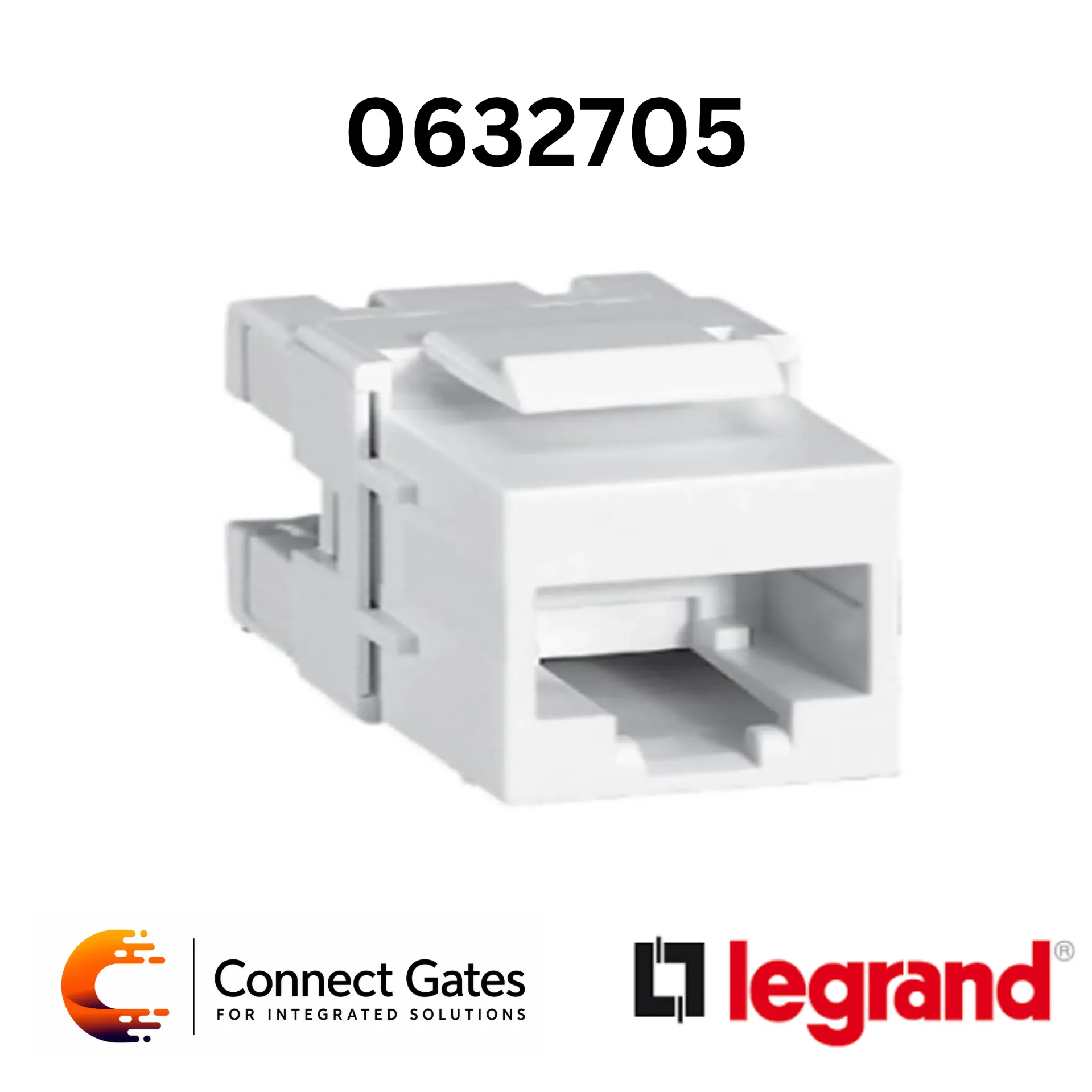 [632705] Legrand 6 327 05 Cat.6 RJ45 110 Keystone Connector – UTP Gigabit Ethernet Socket.