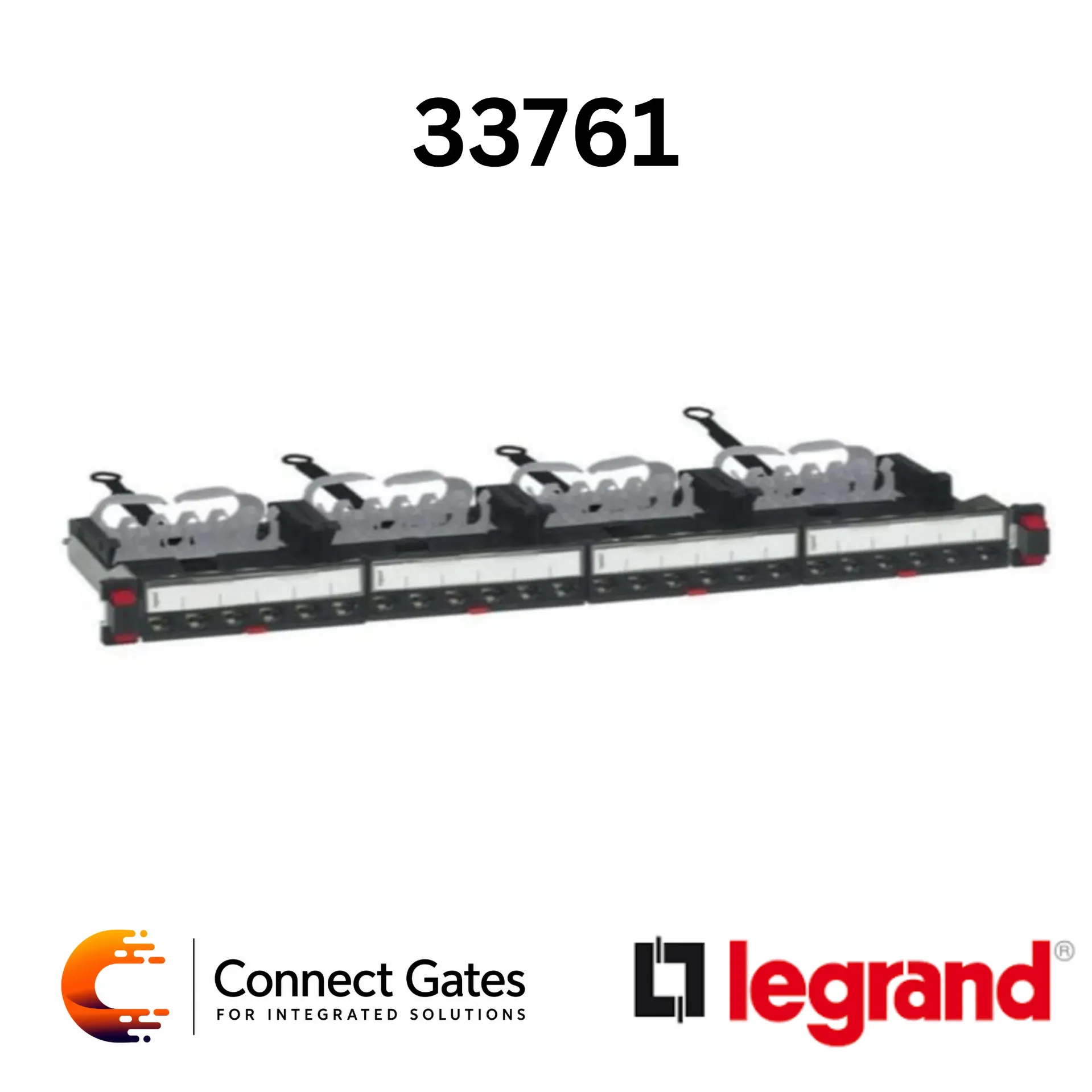 [33761] Legrand 0 337 61 LCS3 Cat.6 FTP 24-Port RJ45 Patch Panel – 19” 1U Toolless Shielded Network Panel.