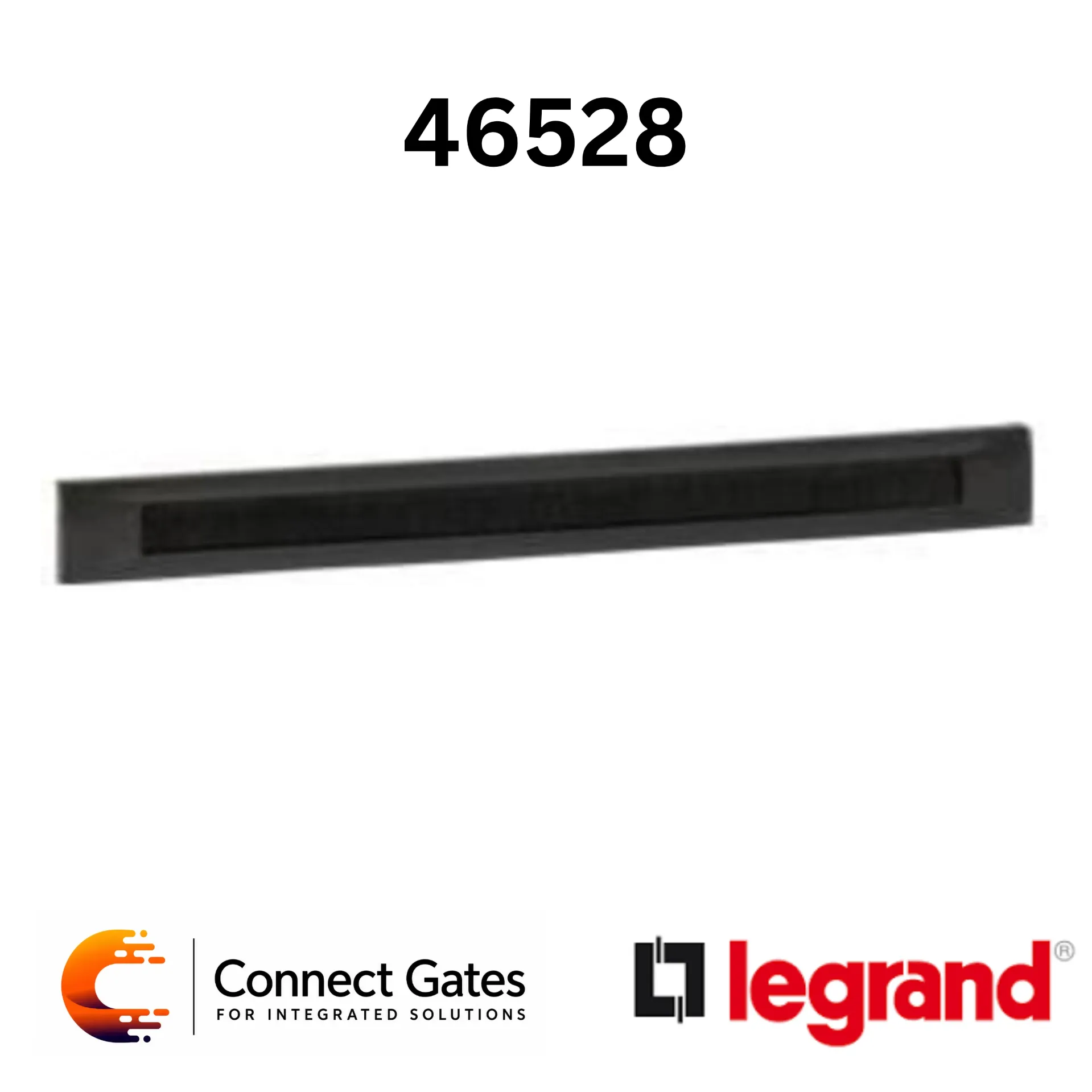 Legrand 0 465 28 LCS2 19” 1U Plastic Cable Entry Plate with Brush – Black RAL 9005.