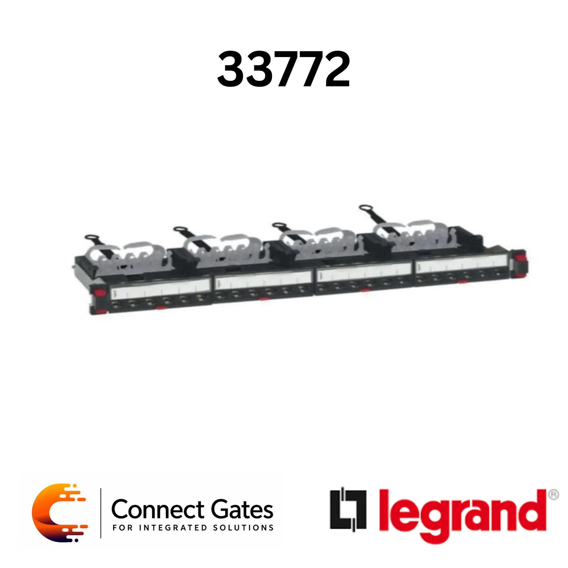 [33772] Legrand 0 337 72 LCS3 Cat.6A STP 24-Port RJ45 Patch Panel – 19” 1U Toolless Shielded Network Panel.