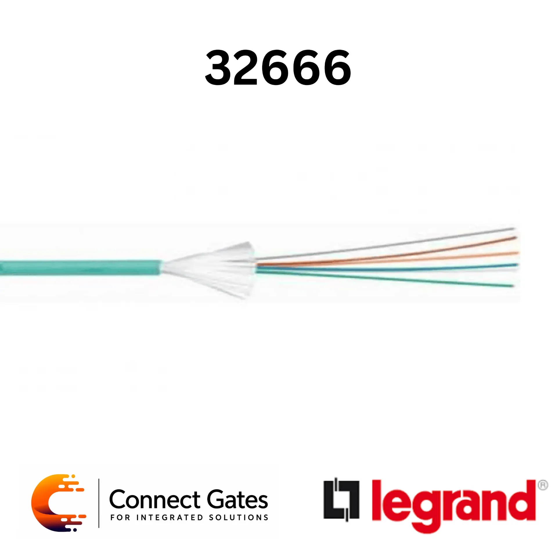 [32666] Legrand 0 326 66 OM4 6-Fibre 900µm Tight Tube Indoor/Outdoor Fiber Optic Cable – LSZH Aqua 1000m Reel.