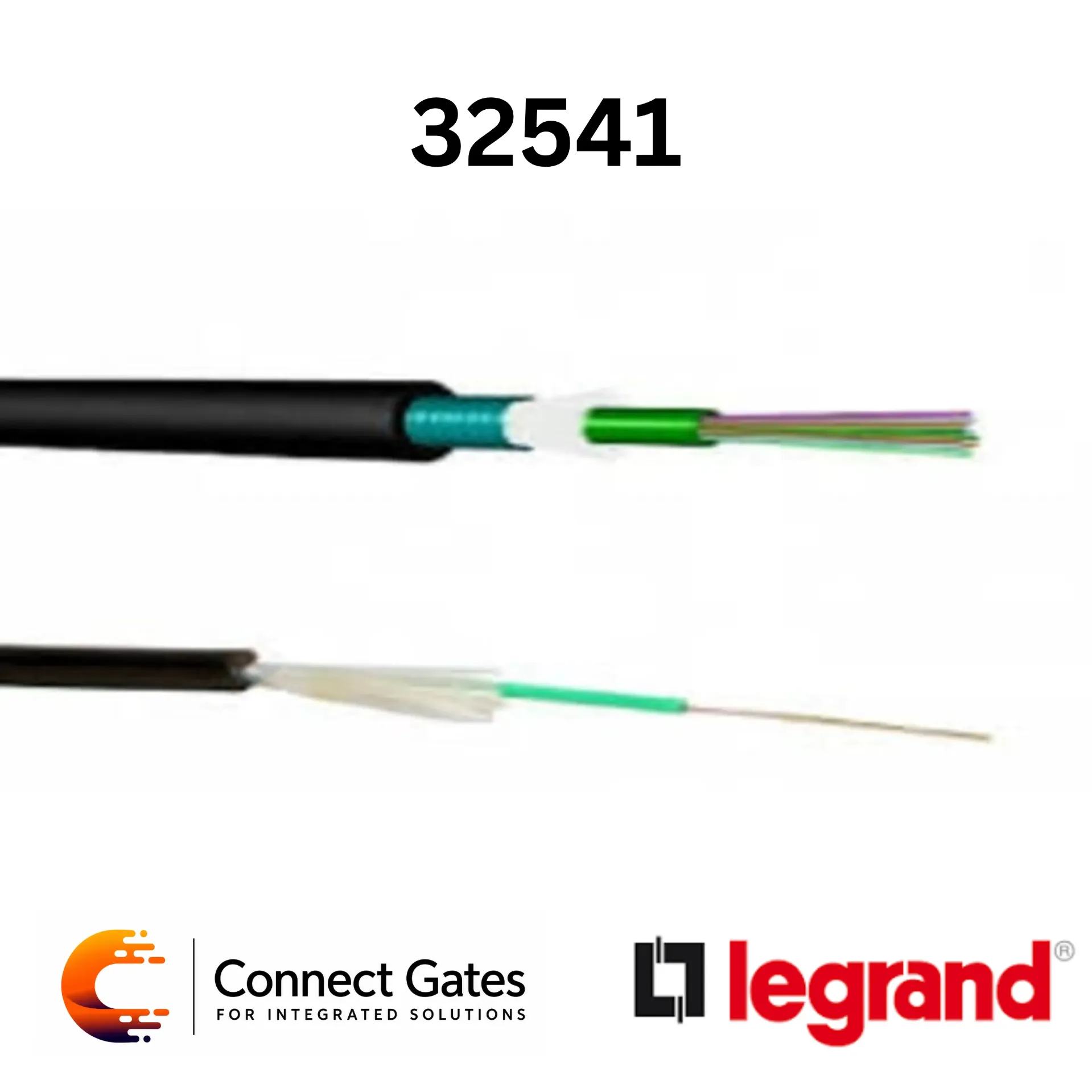 [32541] Legrand 0 325 41 OM3 12-Fibre Loose Tube Outdoor Armoured Fiber Optic Cable – Corrugated Steel Tape, Black MDPE 2000m Reel.