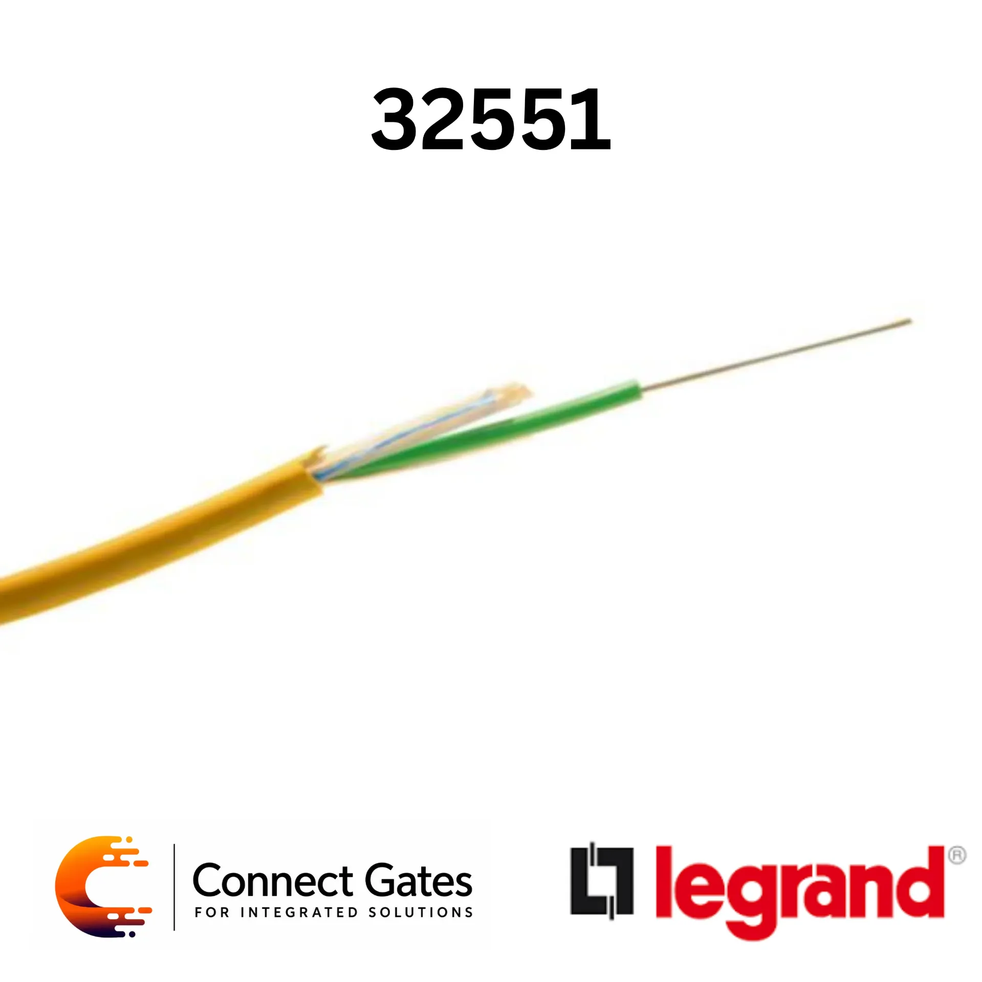 [32551] Legrand 0 325 51 OS2 24-Fibre Loose Tube Indoor/Outdoor Fiber Optic Cable – LSZH Yellow 2000m Reel.