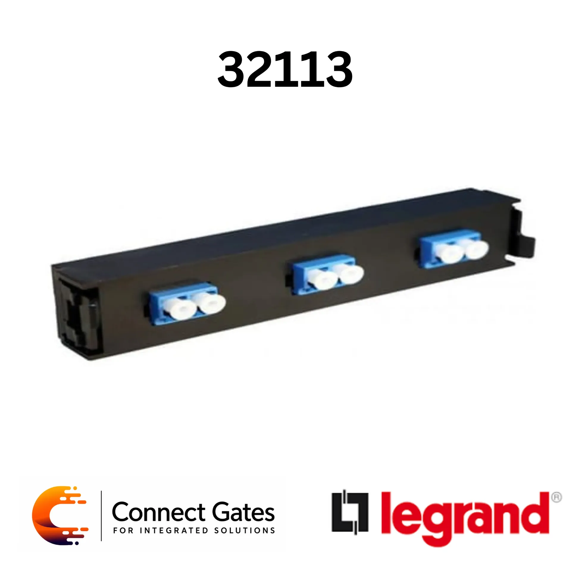 [32113] Legrand 0 321 13 LC Duplex Fibre Optic Unit – 6 Singlemode Fibres for 19” Modular Fibre Drawers / Linkeo C Series.