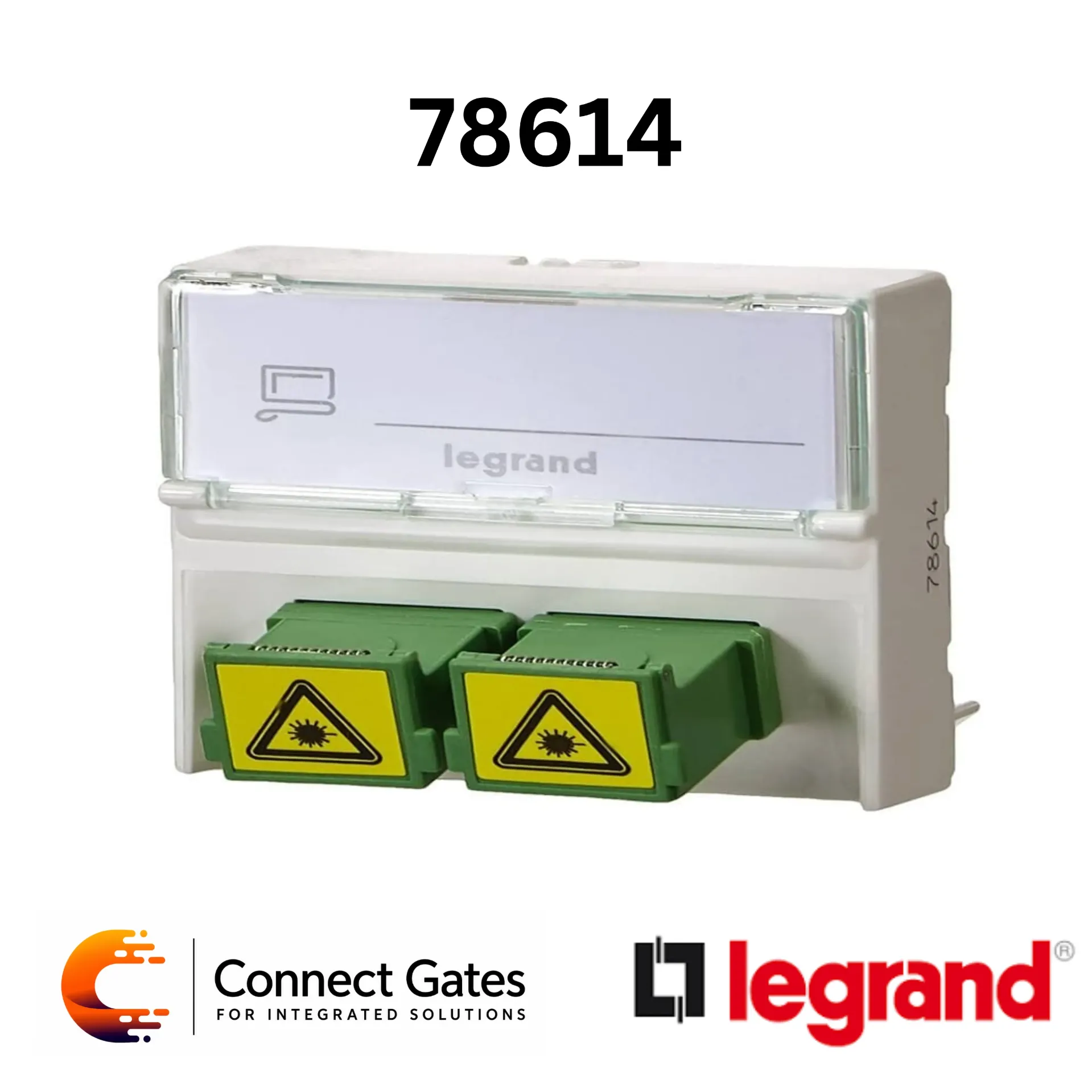 [78614] Legrand 0 786 14 Mosaic Fibre Optic Feedthrough Socket – SC/APC Singlemode Double Simplex White, 2 Modules.
