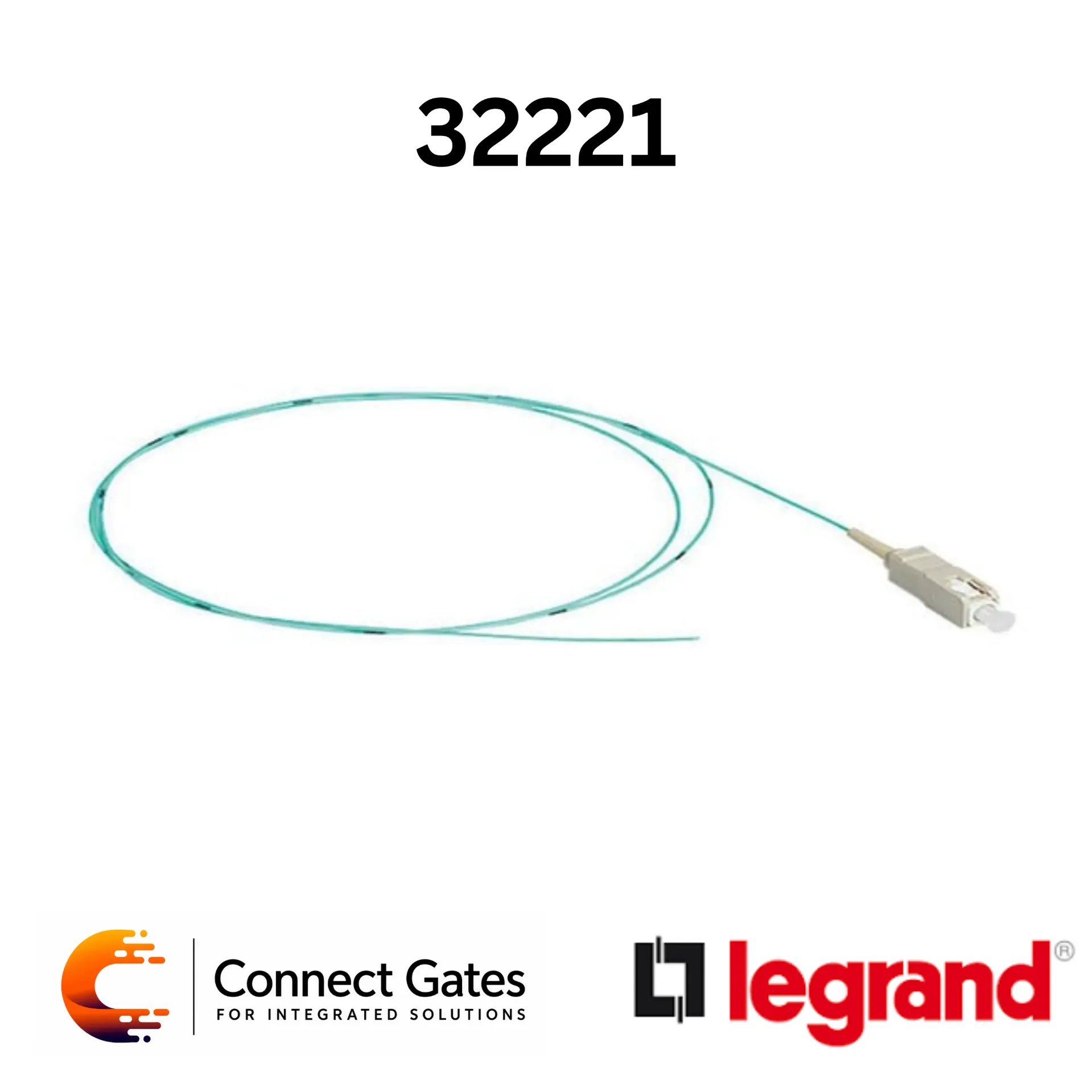 Legrand LCS3 0 322 21 LC PC OM3 Multimode Fibre Optic Pigtail – 50/125 μm, 1M, Core Performance, LSZH