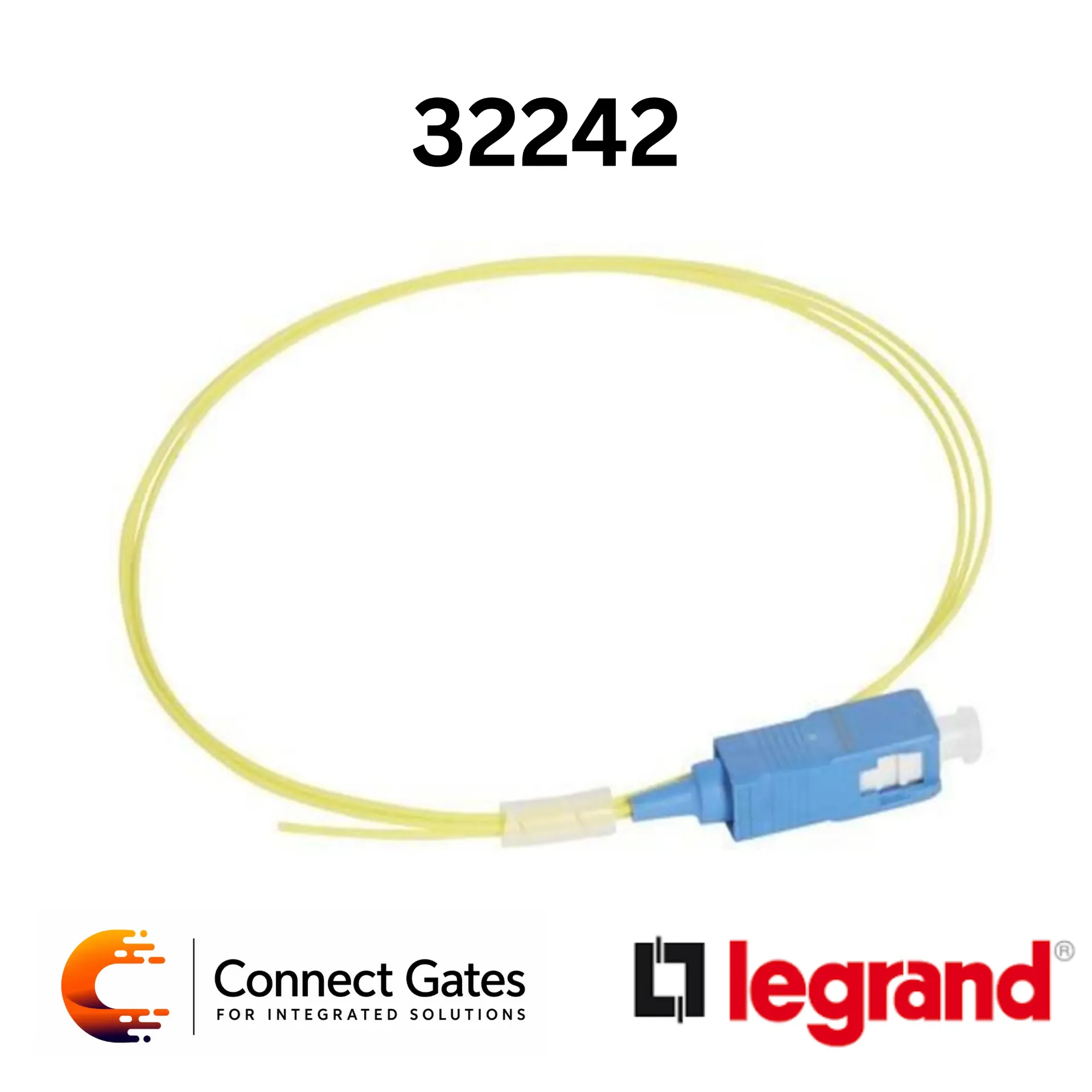 Legrand LCS3 0 322 42 LC APC OS2 Singlemode Fibre Optic Pigtail – 9/125 μm, 1M, Core Performance, LSZH
