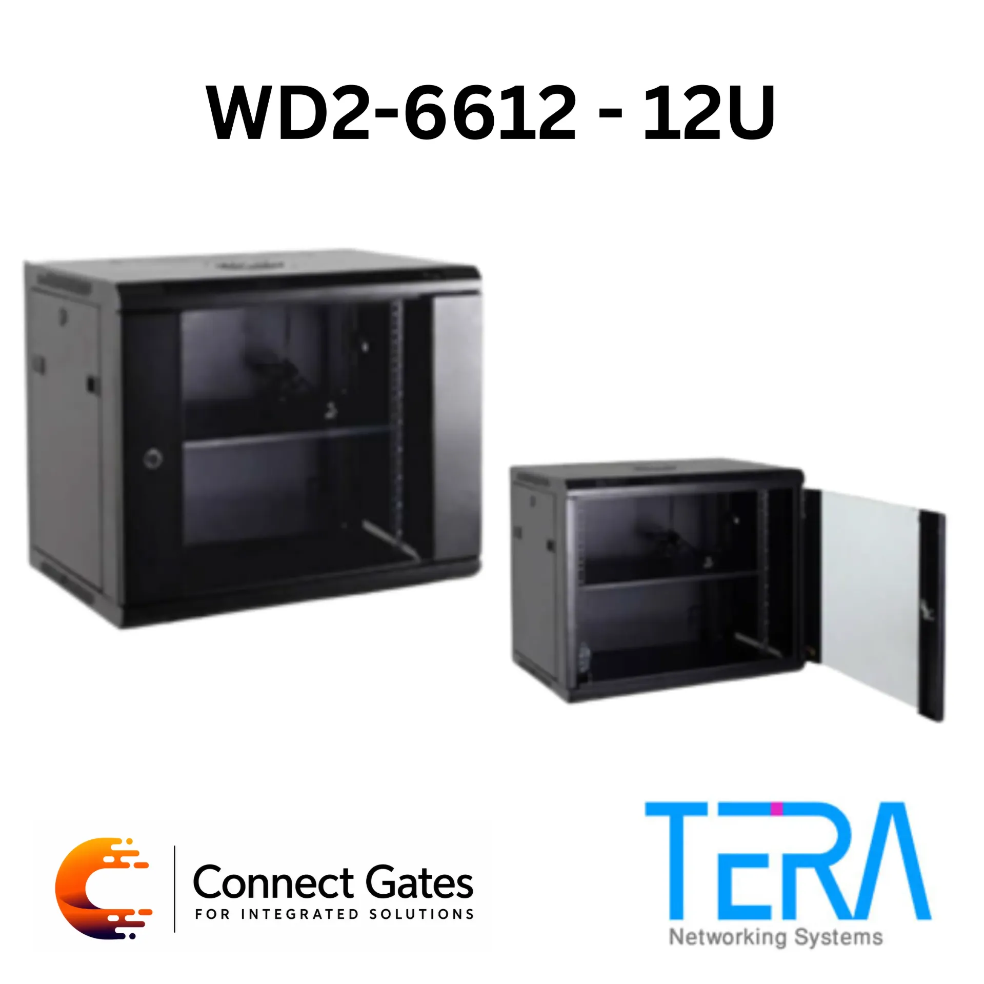 [wd2-6612] TERA WD2-6612 12U Double Section Wall Mount Network Rack Cabinet – 600×600mm, 19" Standard Installation, Removable Side Panels, 100kg Static Load.