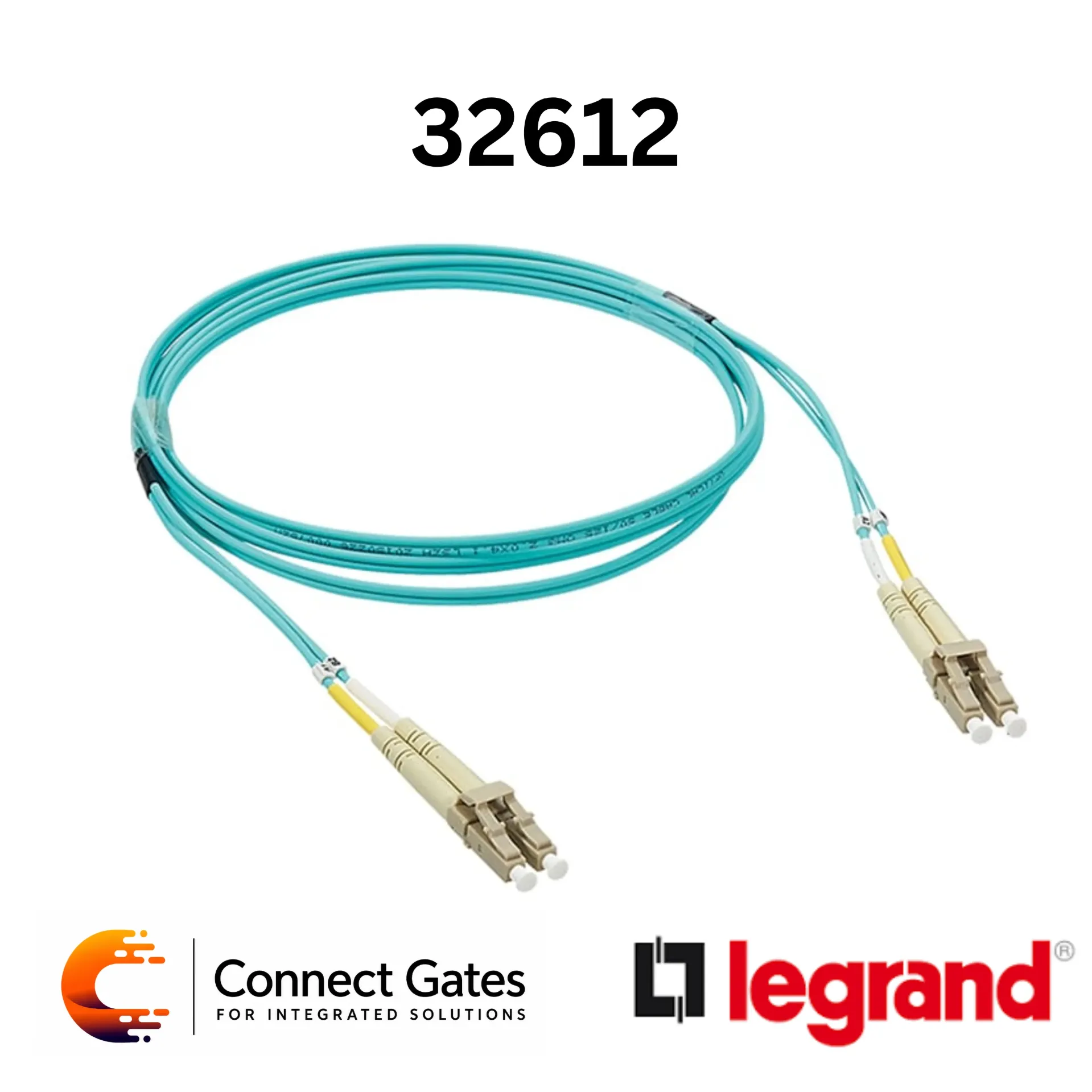 Legrand LCS3 0 326 12 SC/LC Duplex OM3 Multimode Fibre Optic Patch Cord – 50/125 μm, 1 m, Core Performance, LSZH.